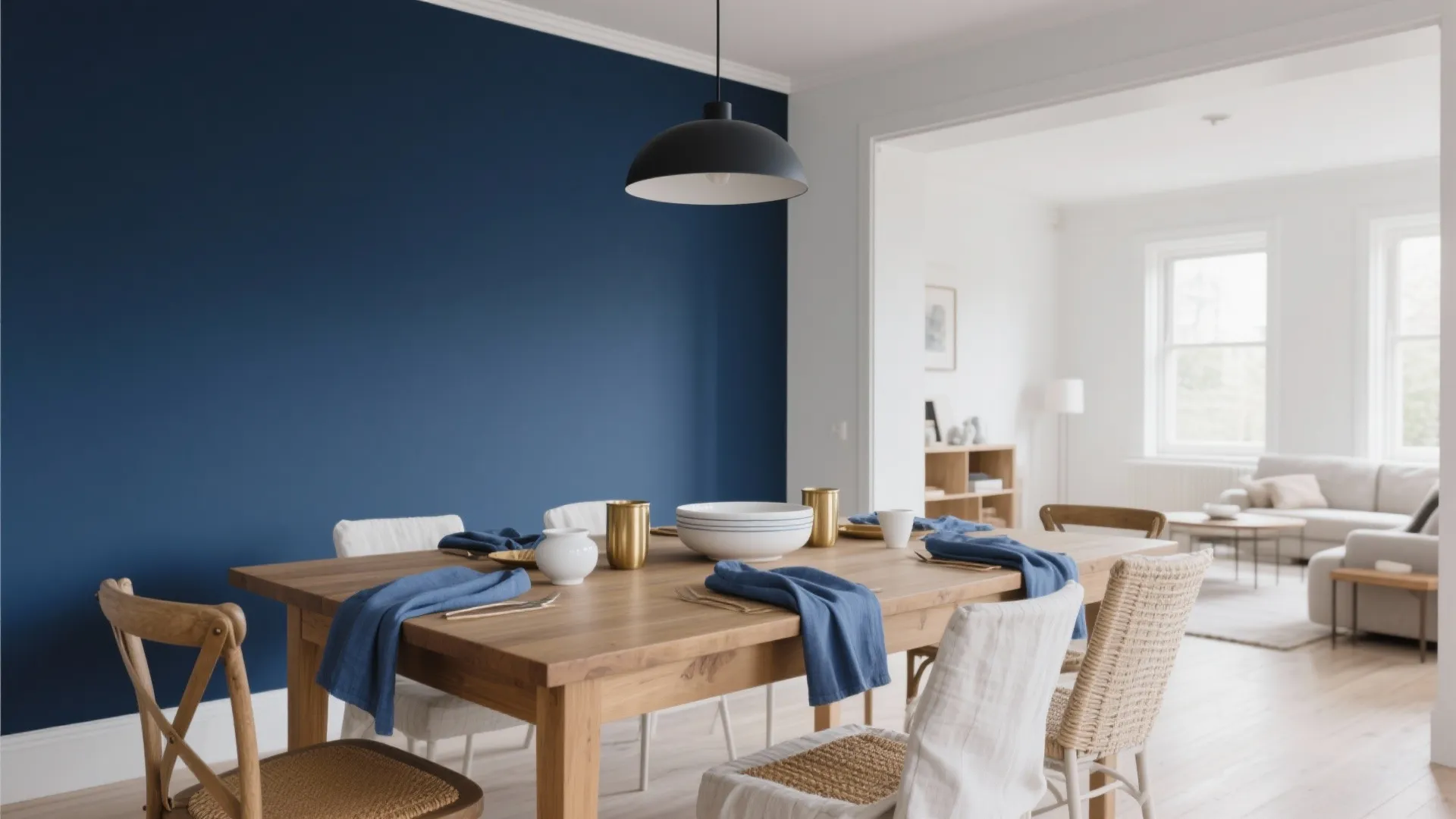 Deep Blue Accent Wall: Conversation Starter, Not Scene Stealer