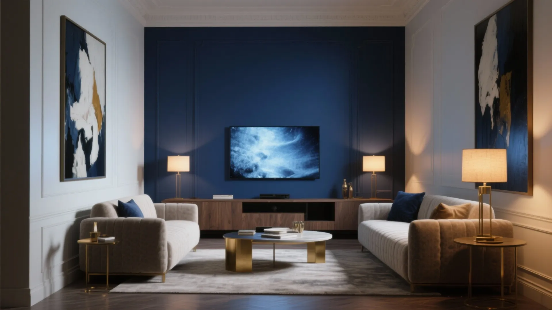 2. Moody Deep Blue as a Feature Wall