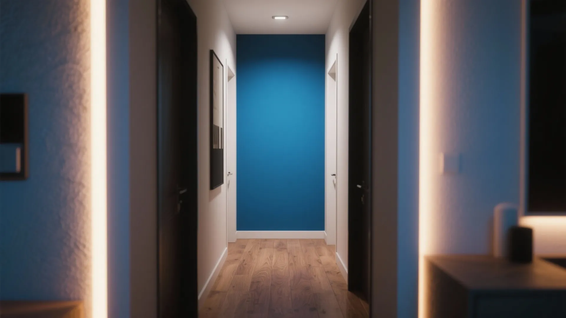 Bold Accent Wall with Deep Blue