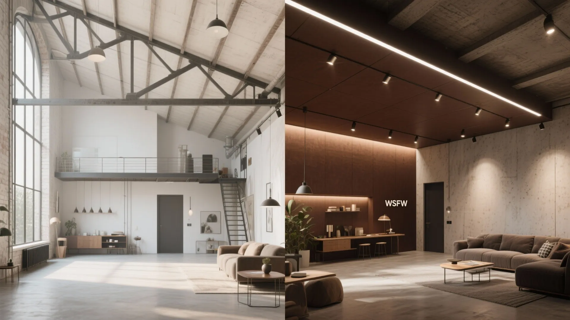 4. Deep Brown Ceilings to Lower Tall Rooms