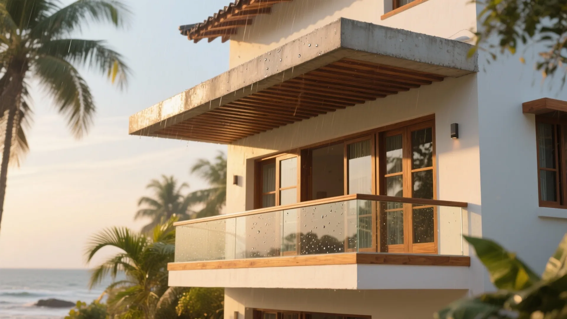 Deep Overhangs and Chajjas with Warm Wooden Trims