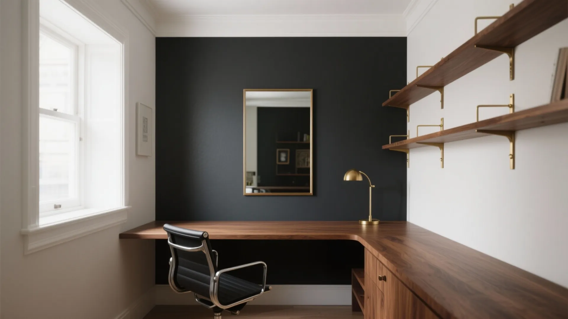 Deep Charcoal to Anchor a Compact Workspace