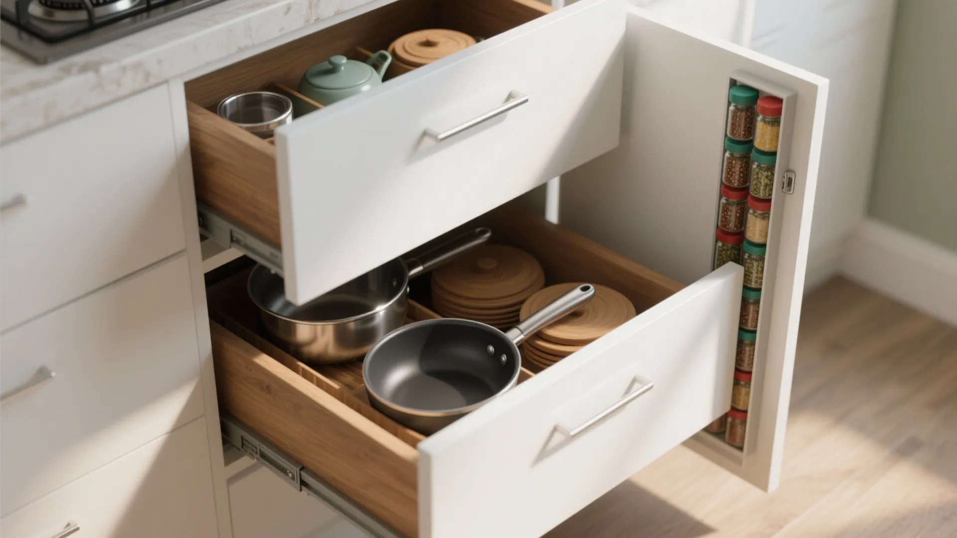 Minimalist kitchen storage, Chennai-style