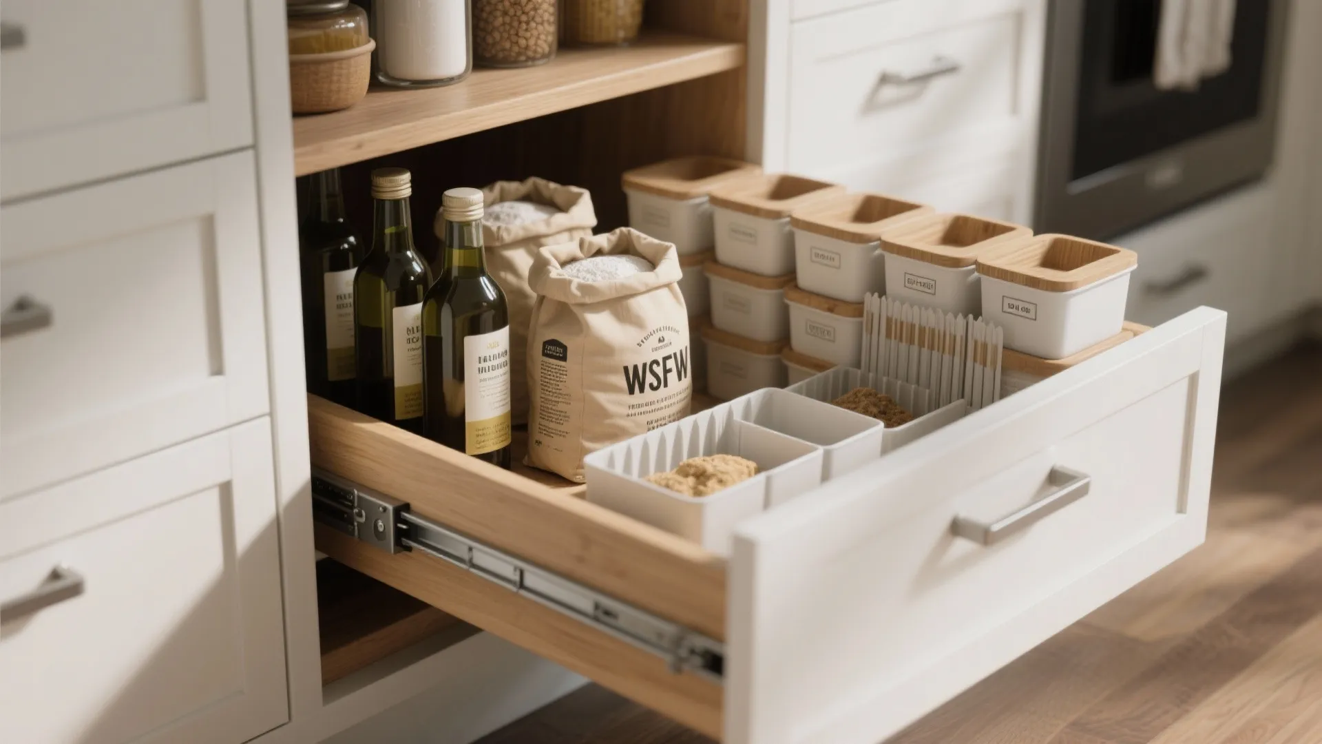 1. Deep Drawer as a Hidden Pantry