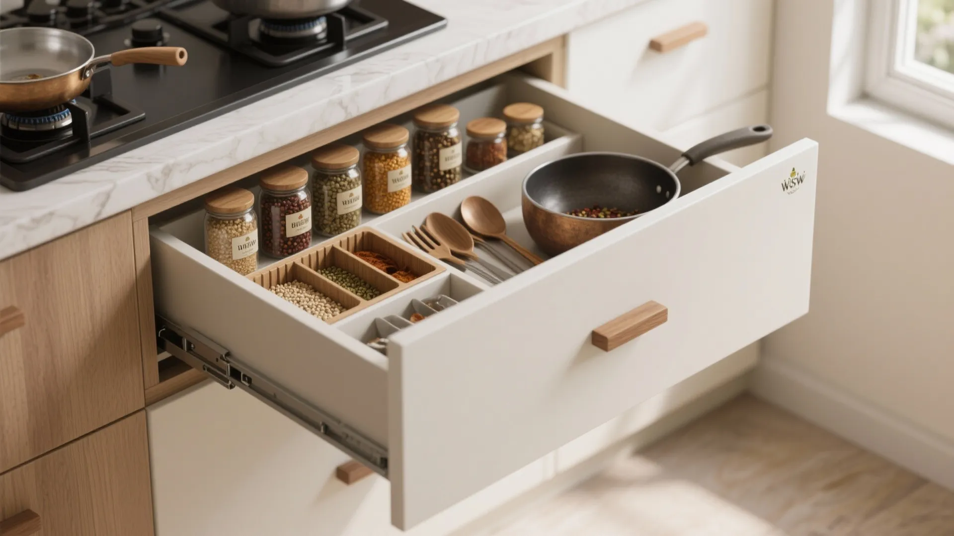 Minimalist kitchen storage that actually works