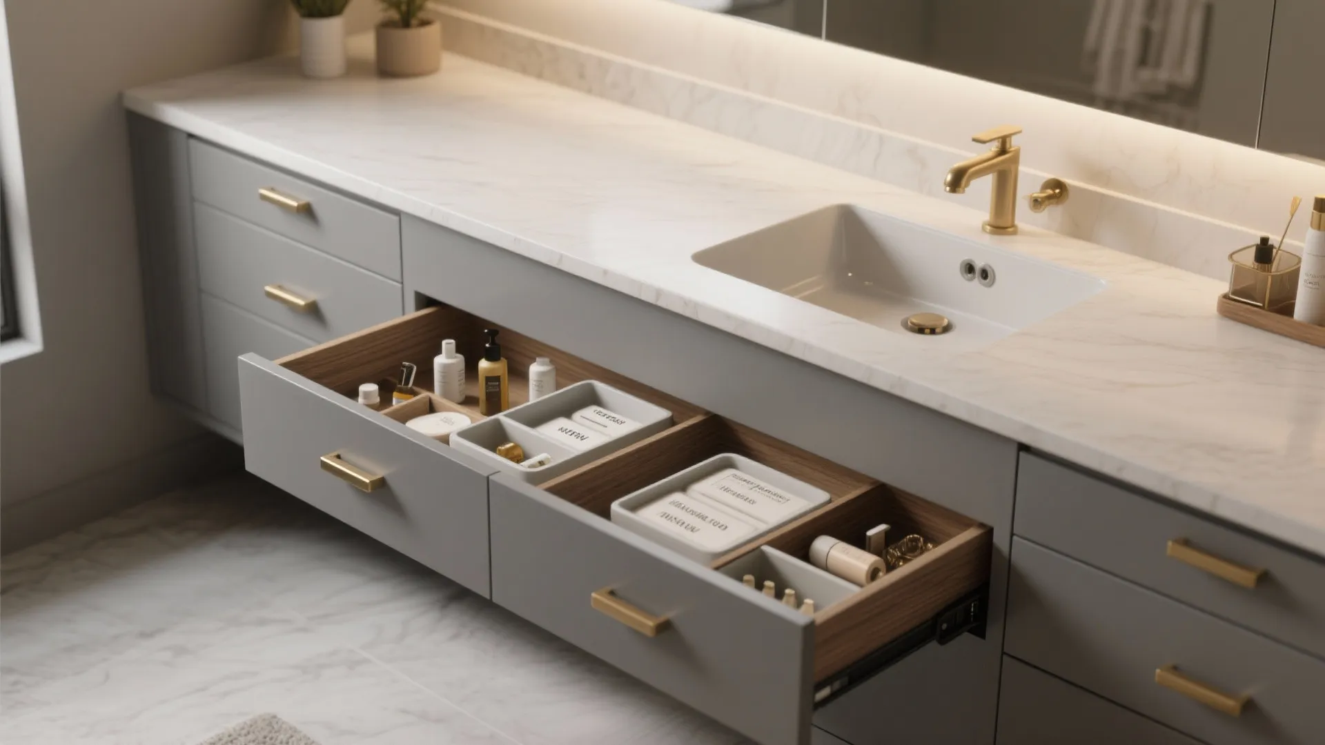3. Vanity with Deep Drawer Storage