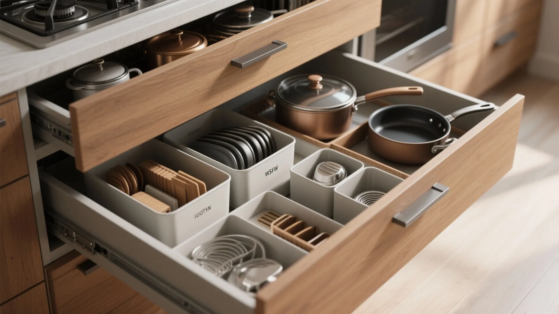 4. Smart Drawer Organization and Deep Drawer Pantries