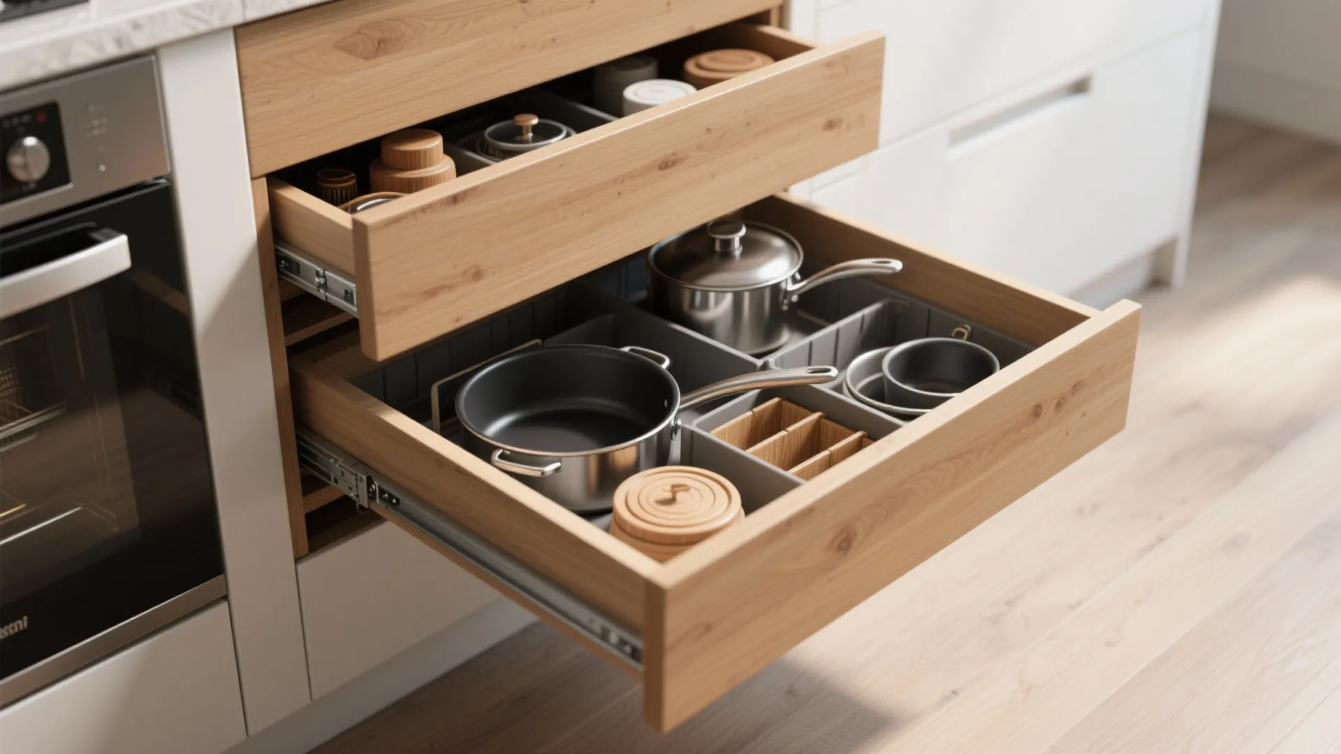 3. Deep drawers instead of lower cabinets