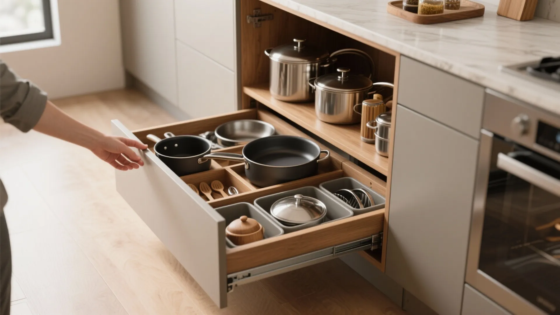 3. Deep Drawers Instead of Lower Cabinets