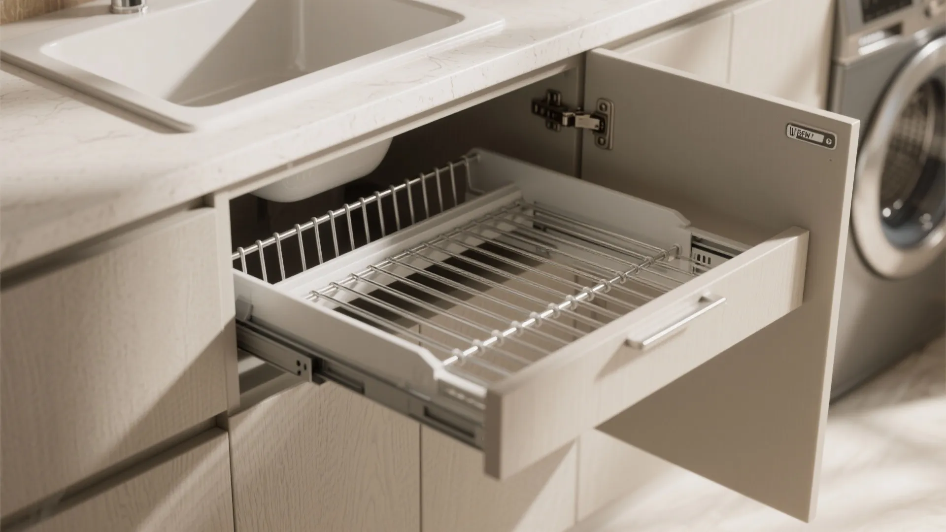 4. Deep cabinet with built-in drying rack