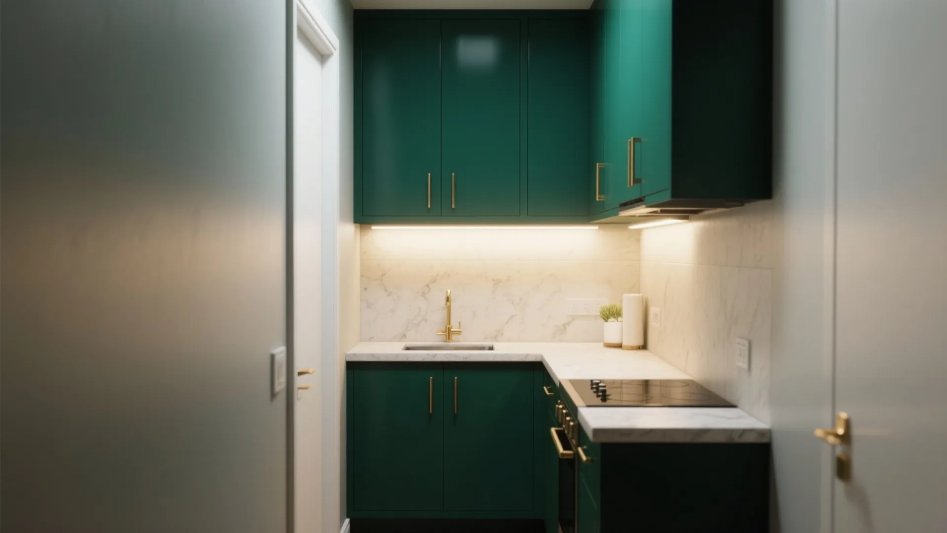 1. Deep Emerald with Matte Gold Accents