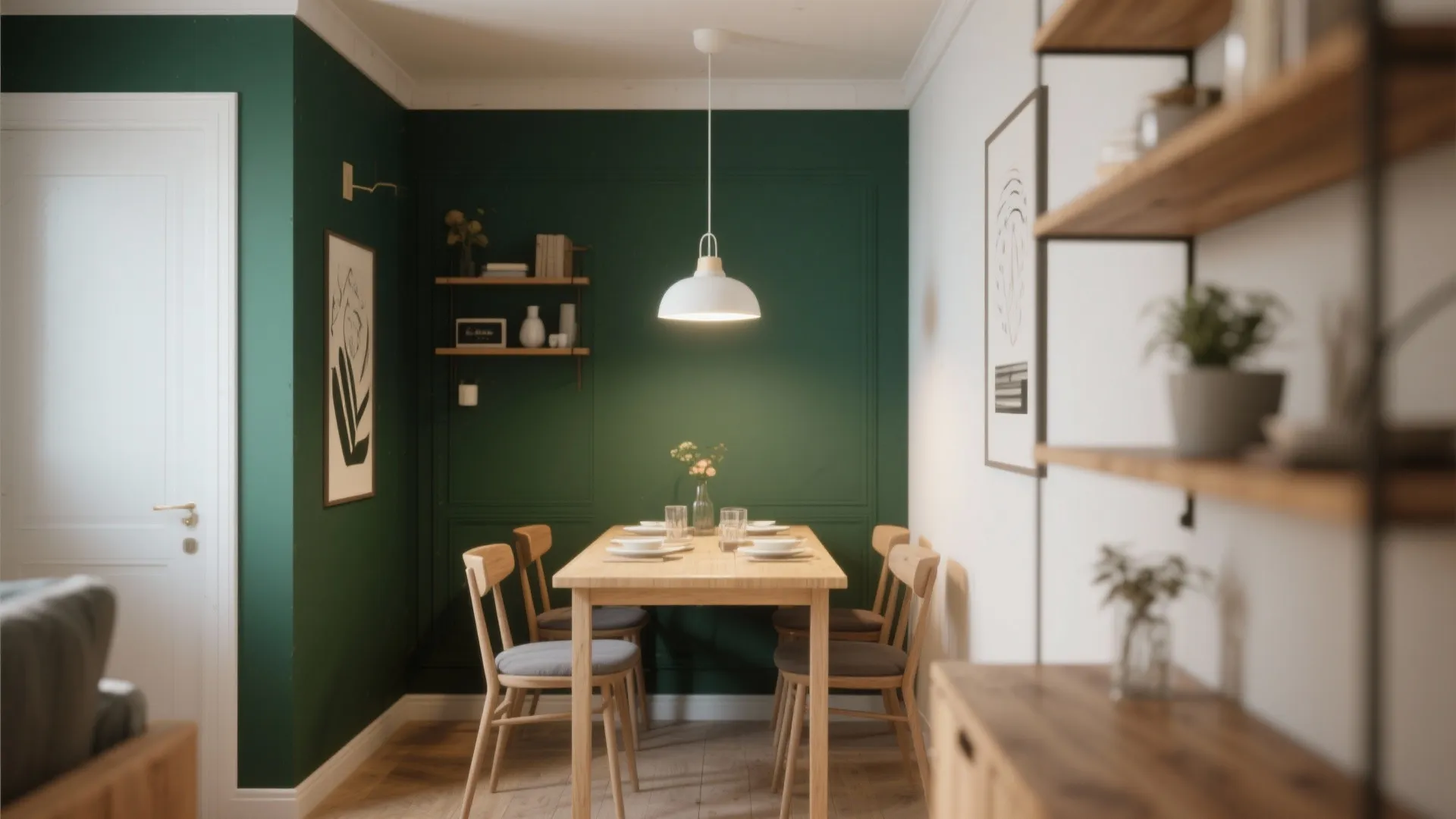 Bold Accent Walls with Deep Greens