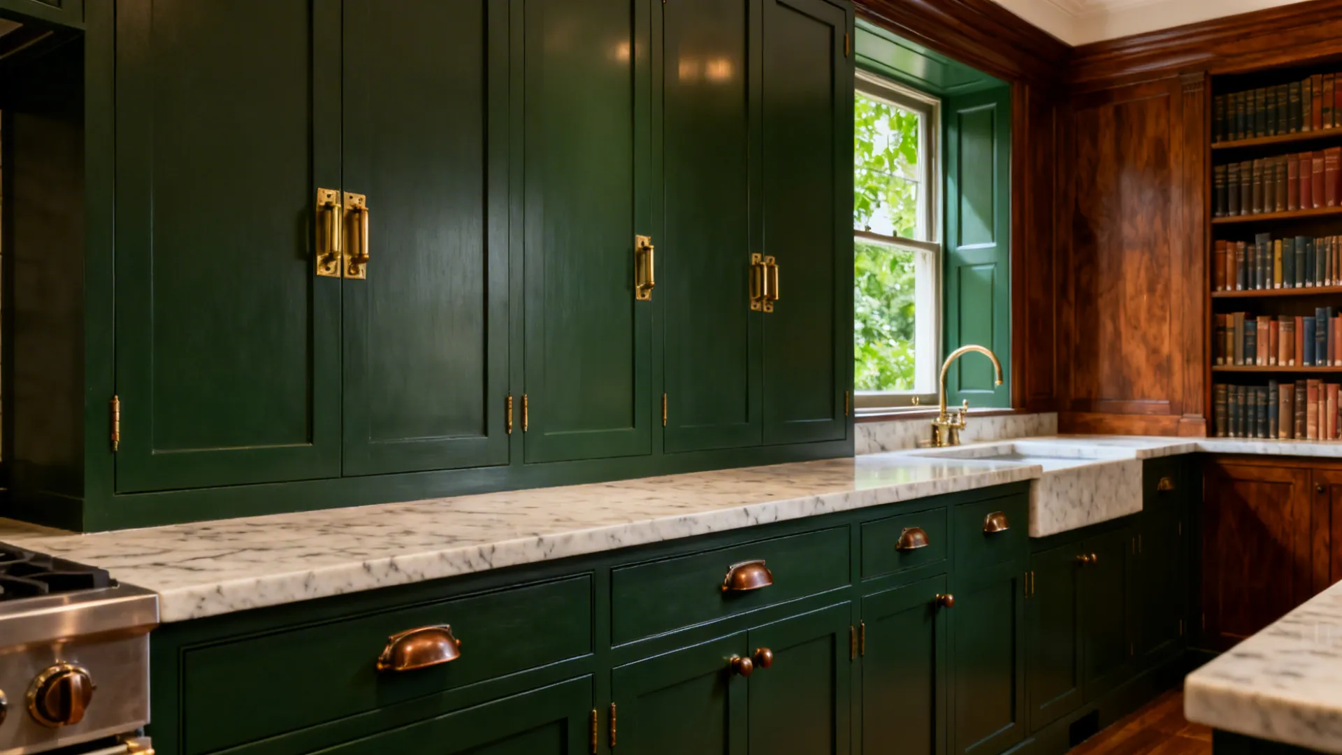 Deep Green with Brass or Aged Bronze