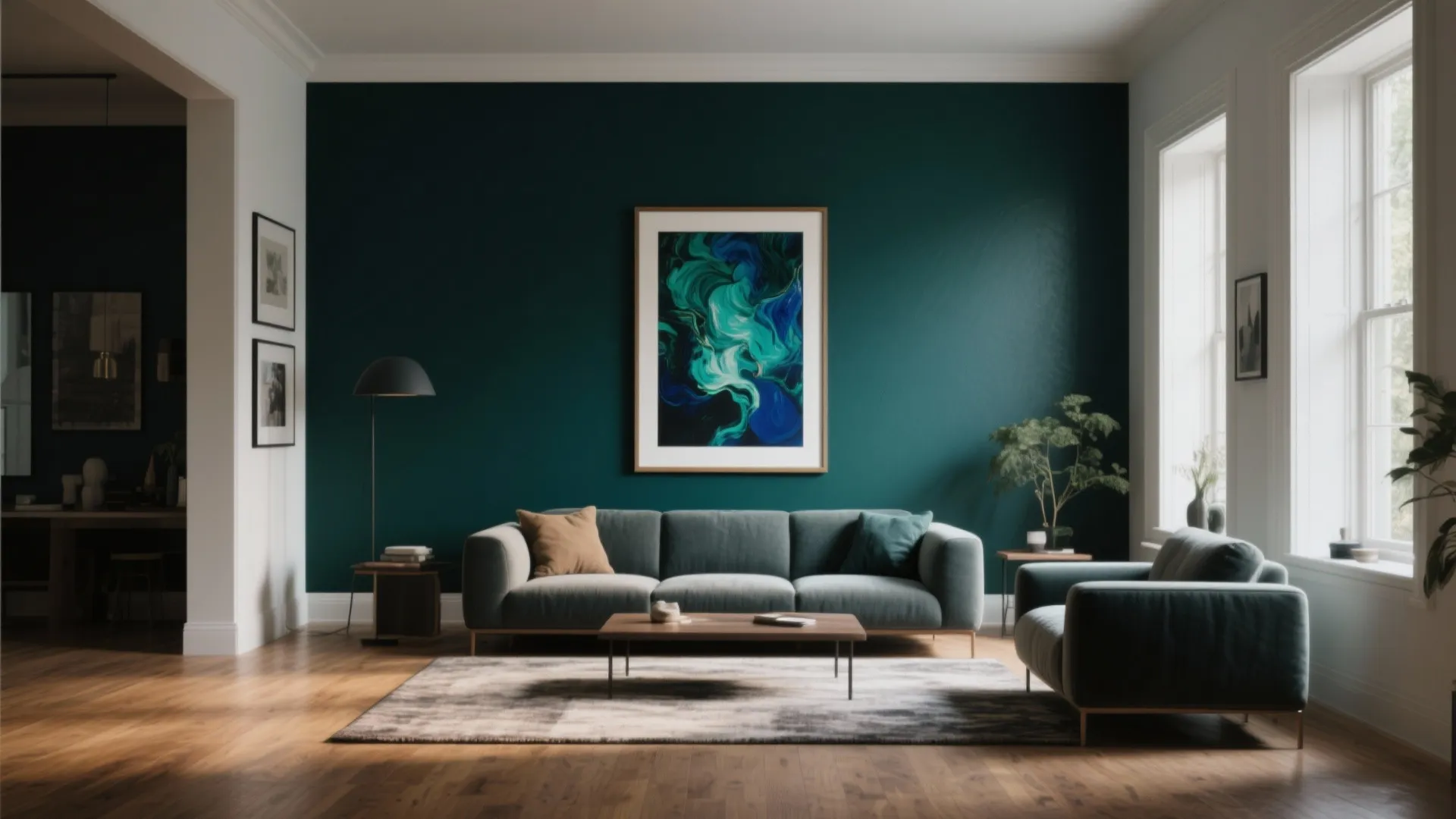 1. Deep jewel tone on the focal wall