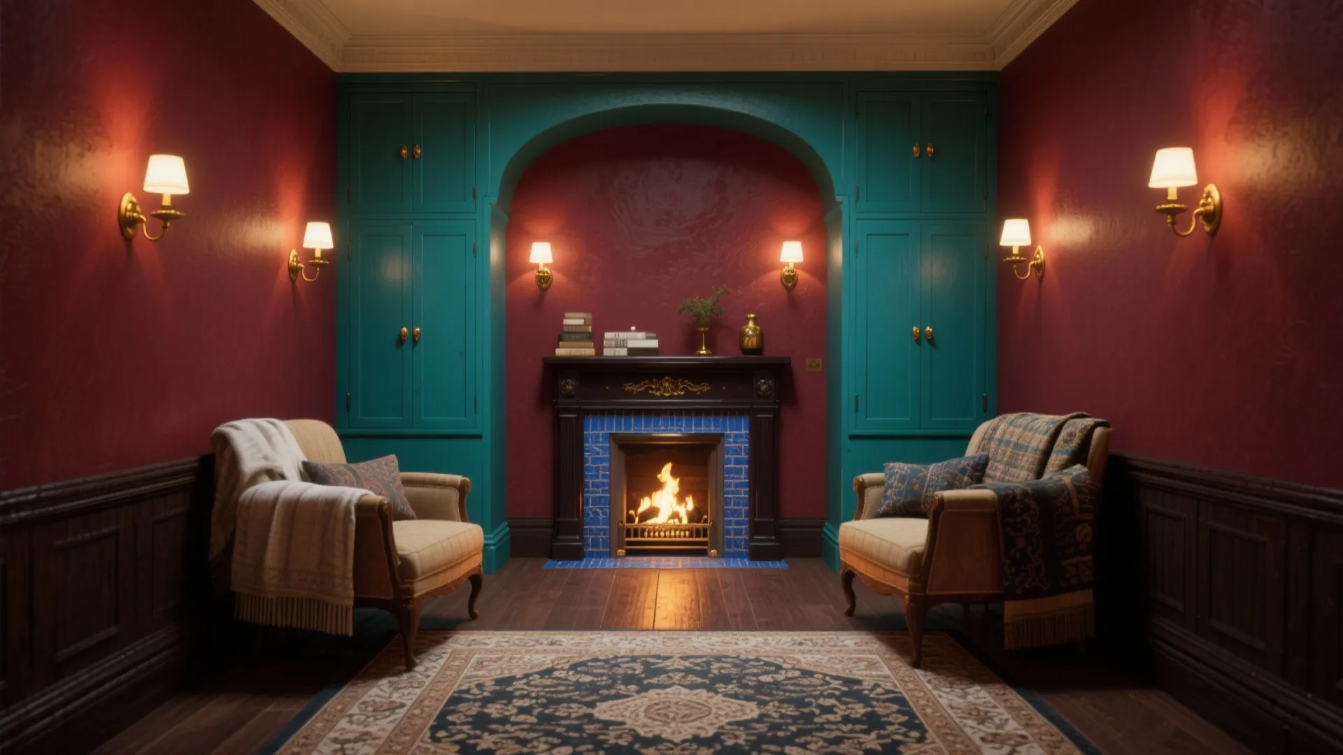 1. Deep Jewel Heritage: Oxblood, Teal, Prussian Blue