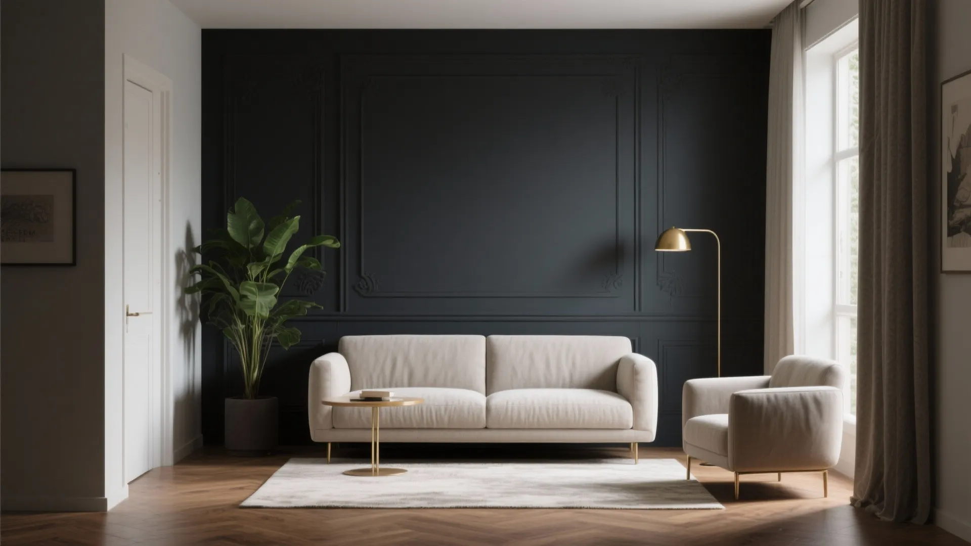 1. Deep matte accent—think charcoal or navy