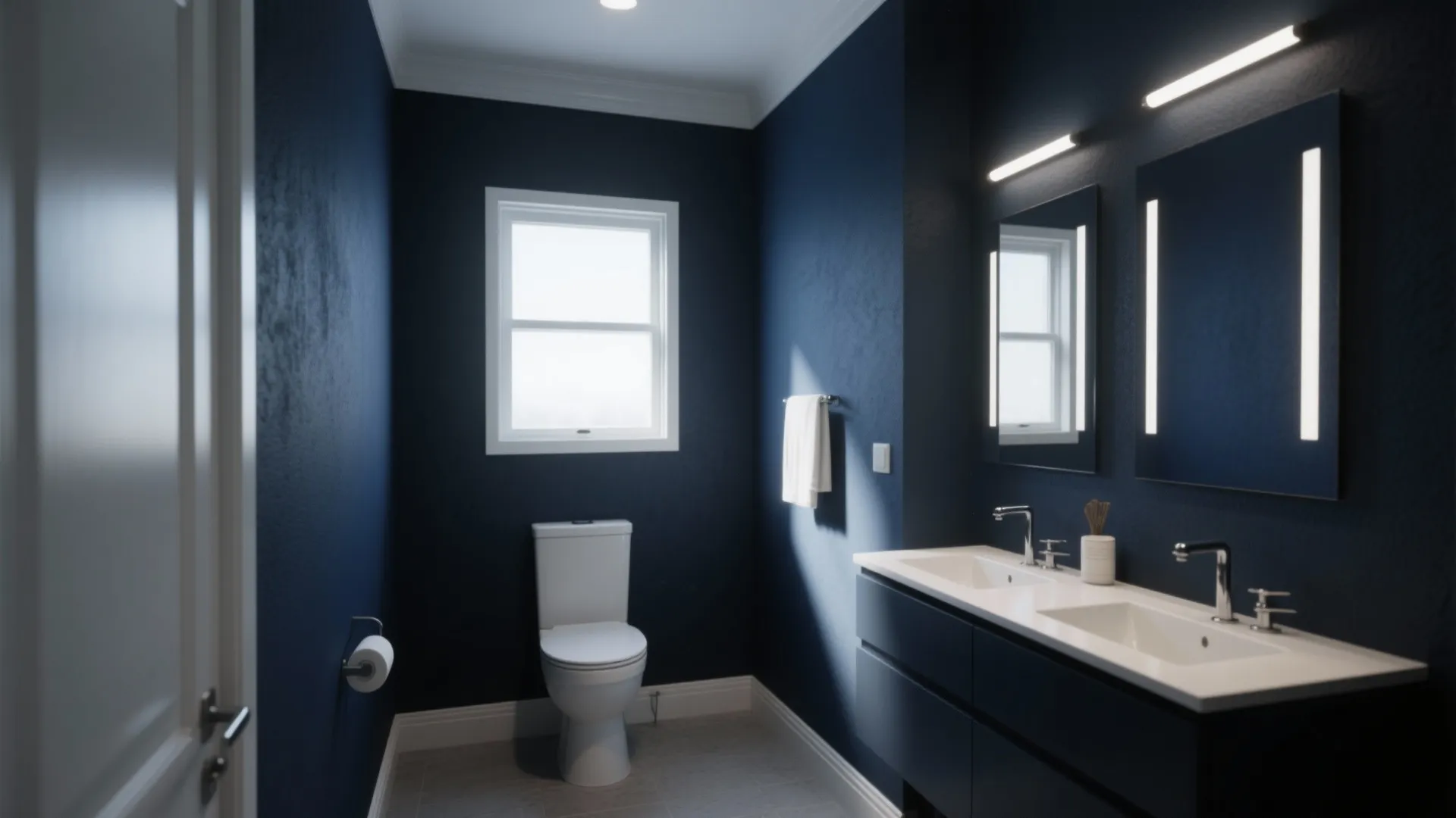 1. Deep Matte Navy Walls for Cozy Depth