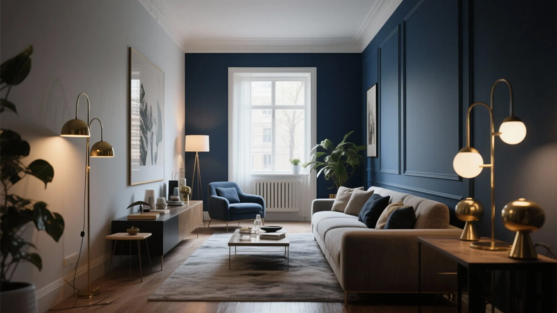 2. Deep Navy Accent Wall