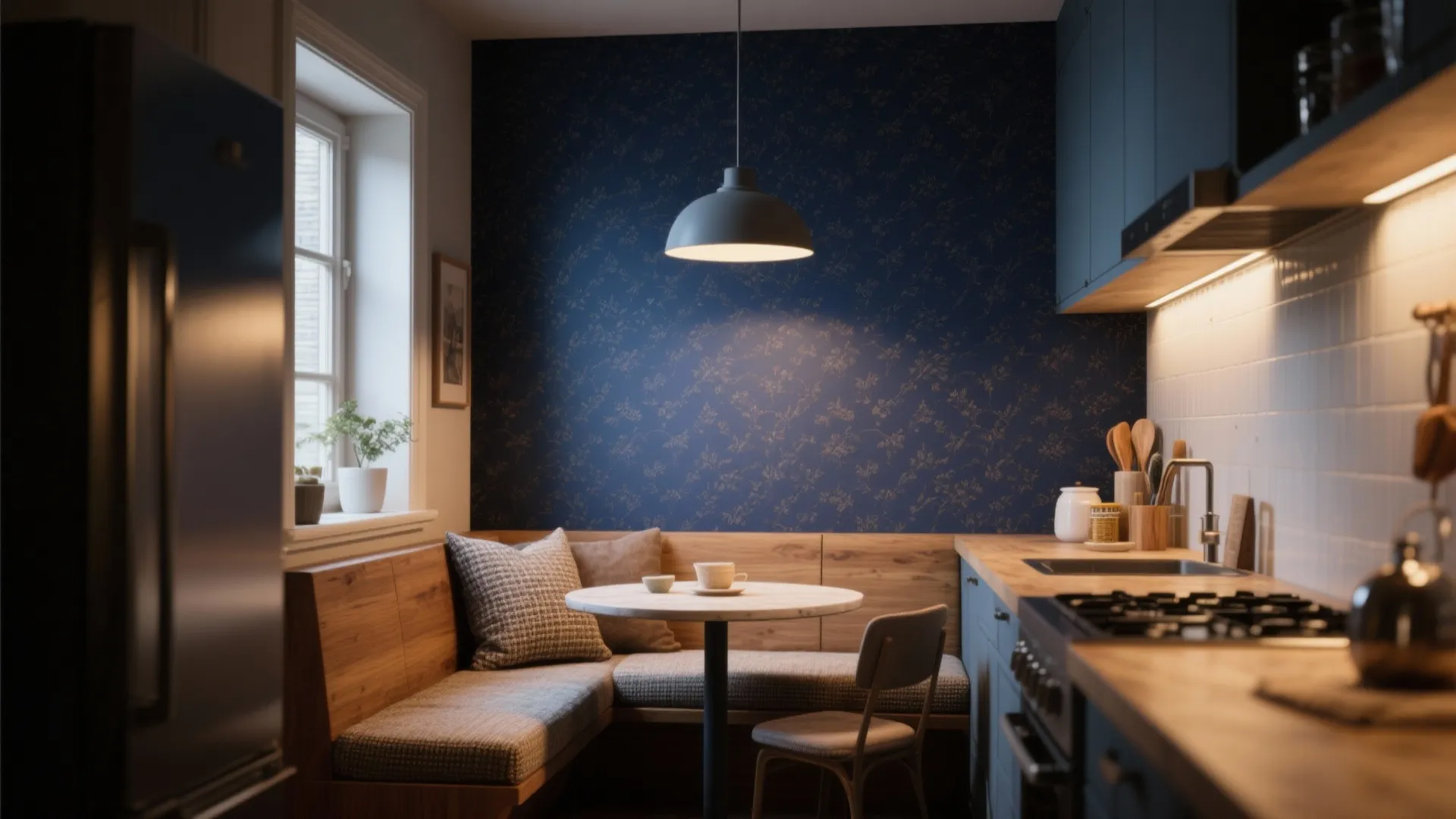 2. Deep Navy Accent Wall