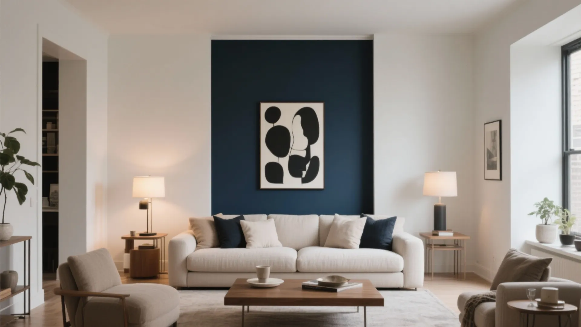 2. Deep Navy Accent Wall