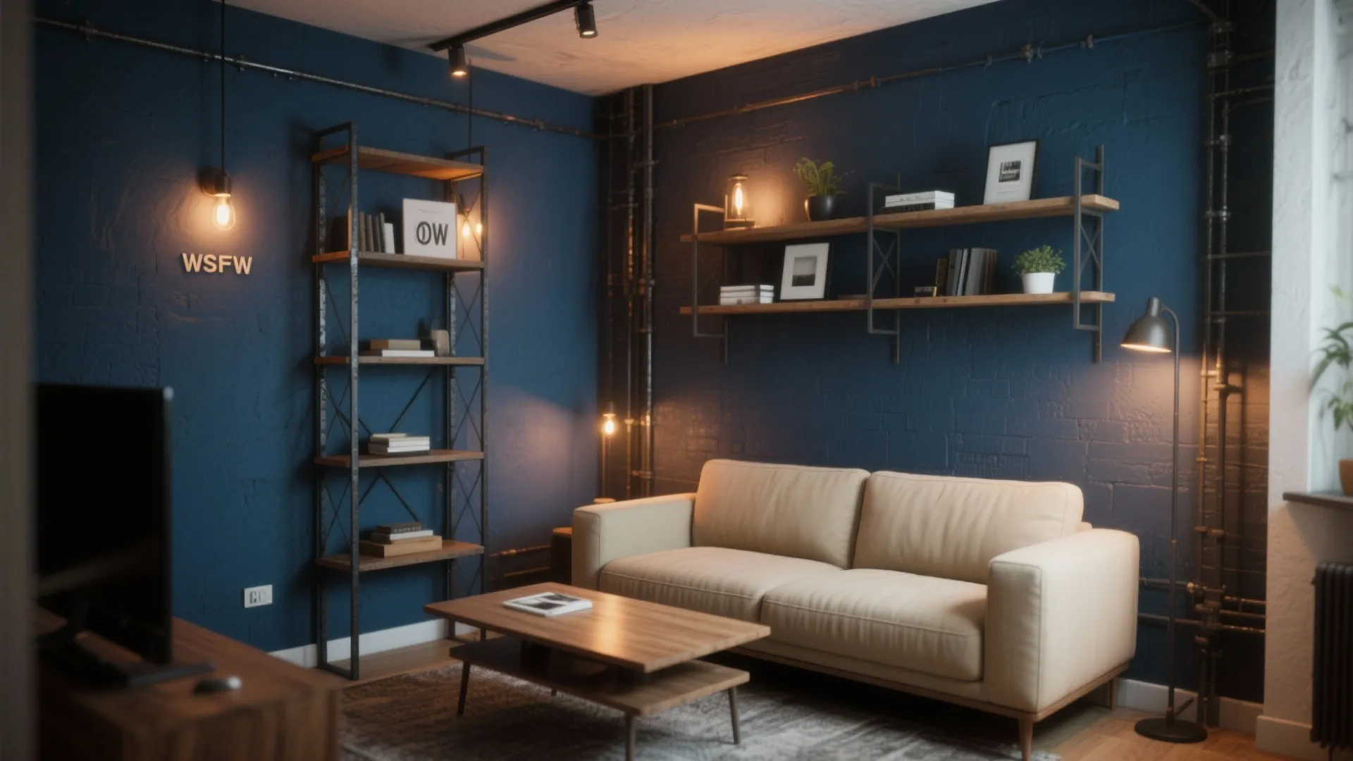 Deep Navy Accent Wall