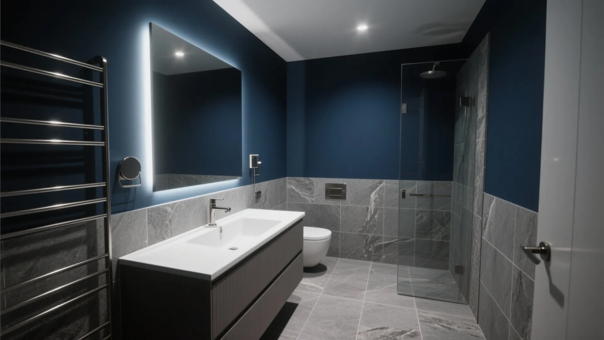 Tip 1: Deep Navy Walls