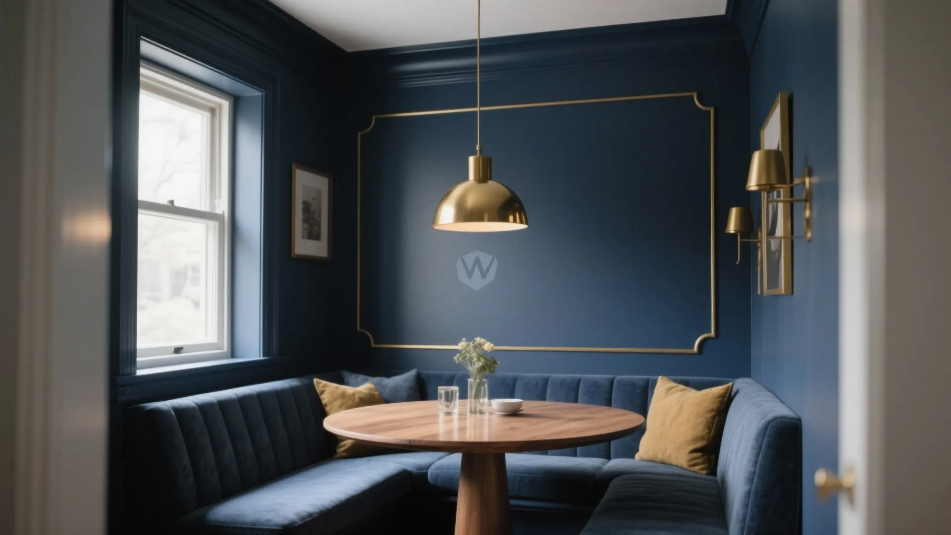 1. Deep Navy with Brass Accents