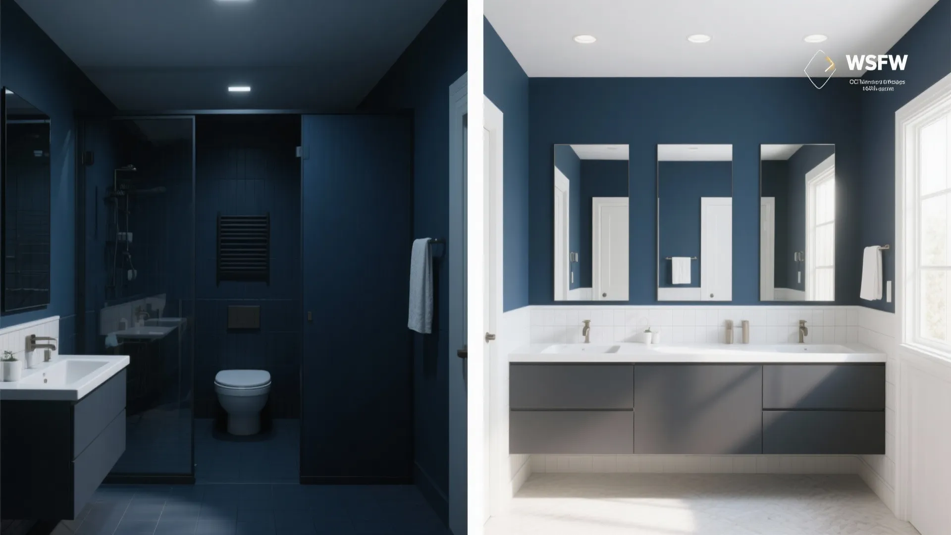 1. Deep Navy & Crisp White Contrast