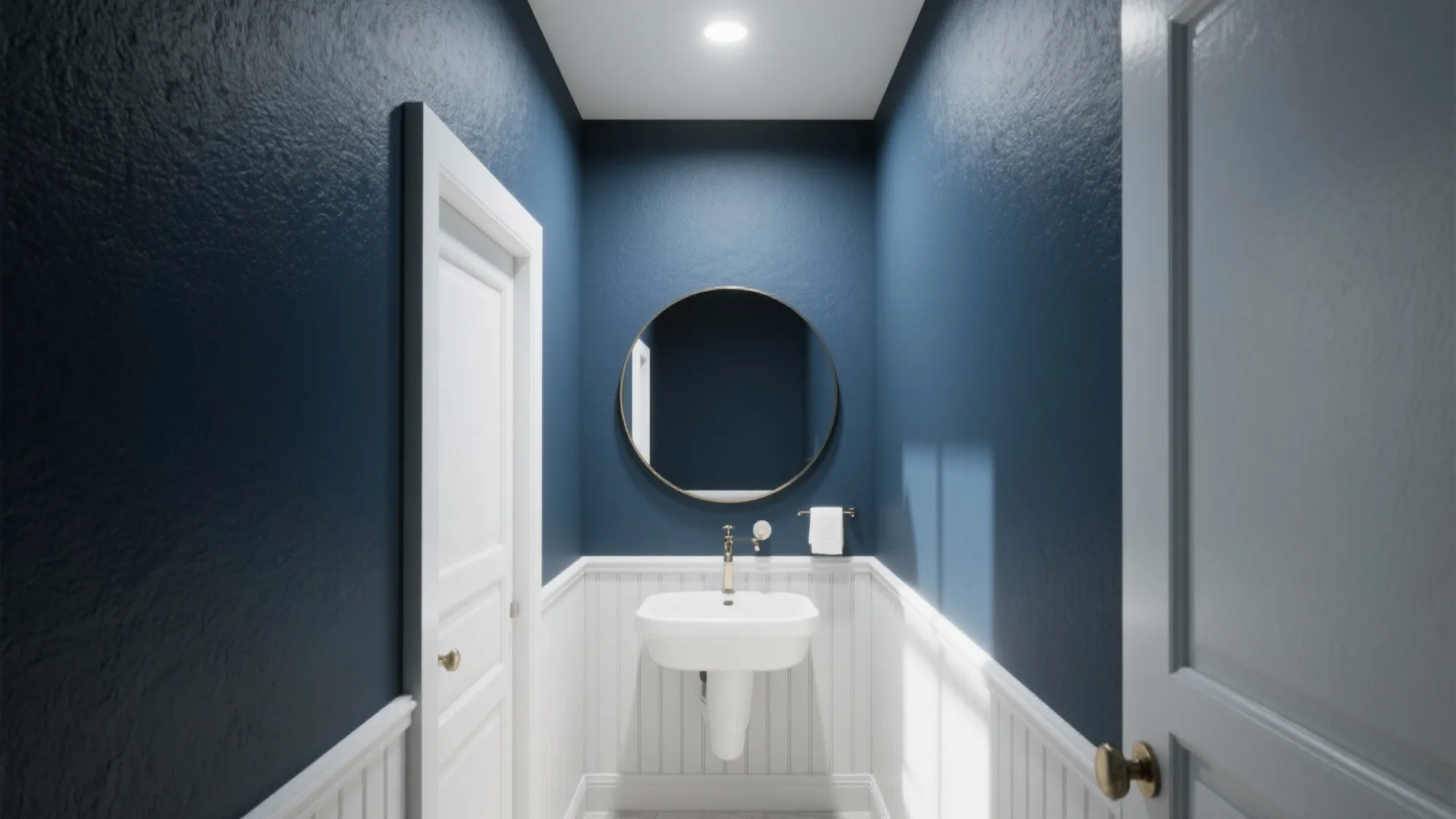 2. Deep Navy with White Accents