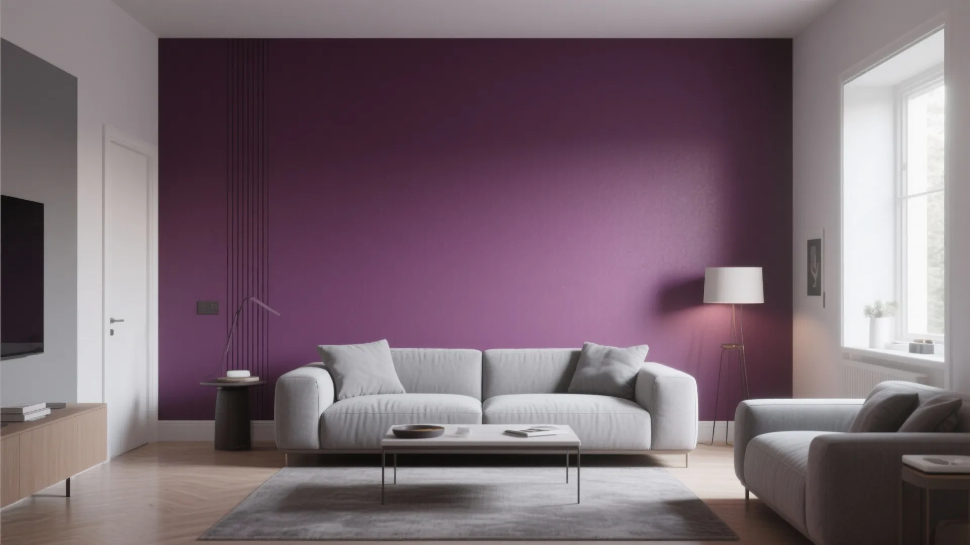 1. Deep Plum Accent Wall