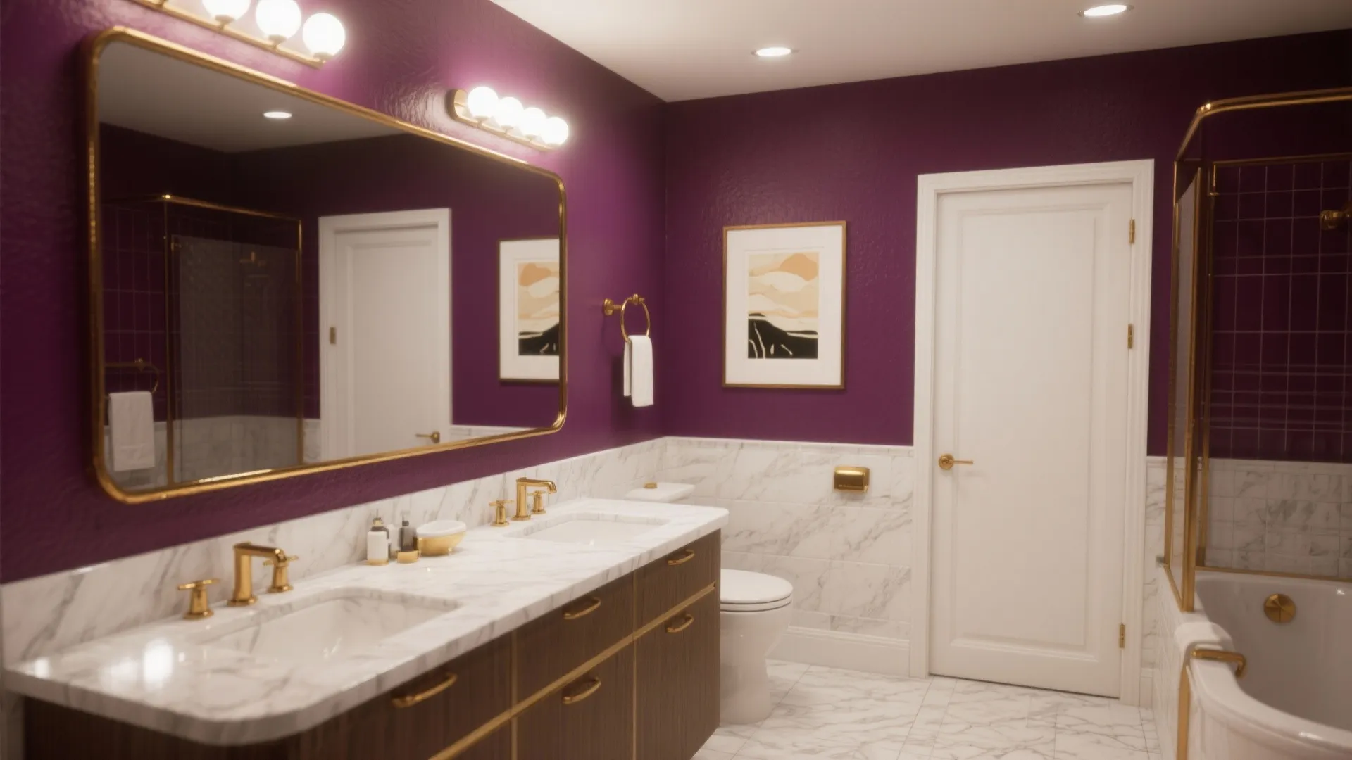 2. Deep Plum Accent Wall