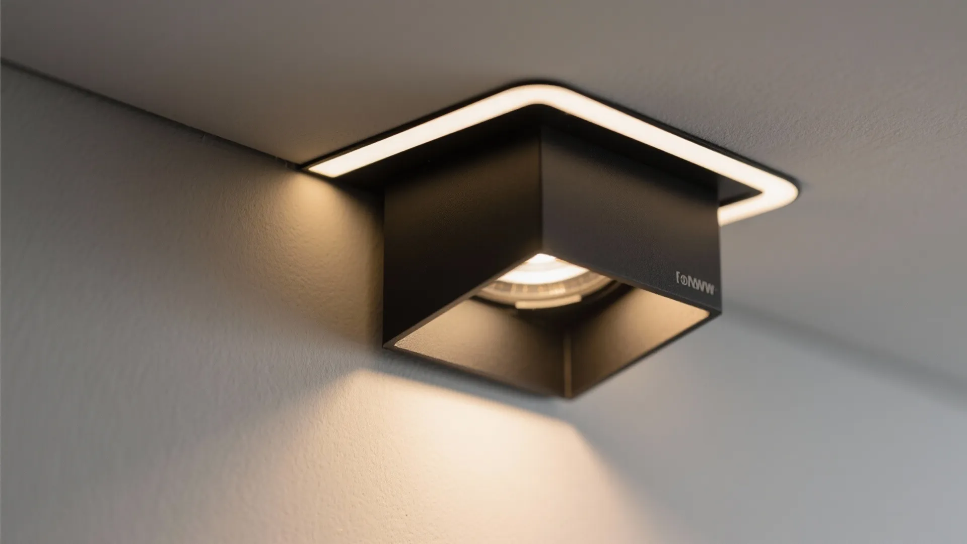 Close-up of a deep-regress downlight with shielded optics for low glare.