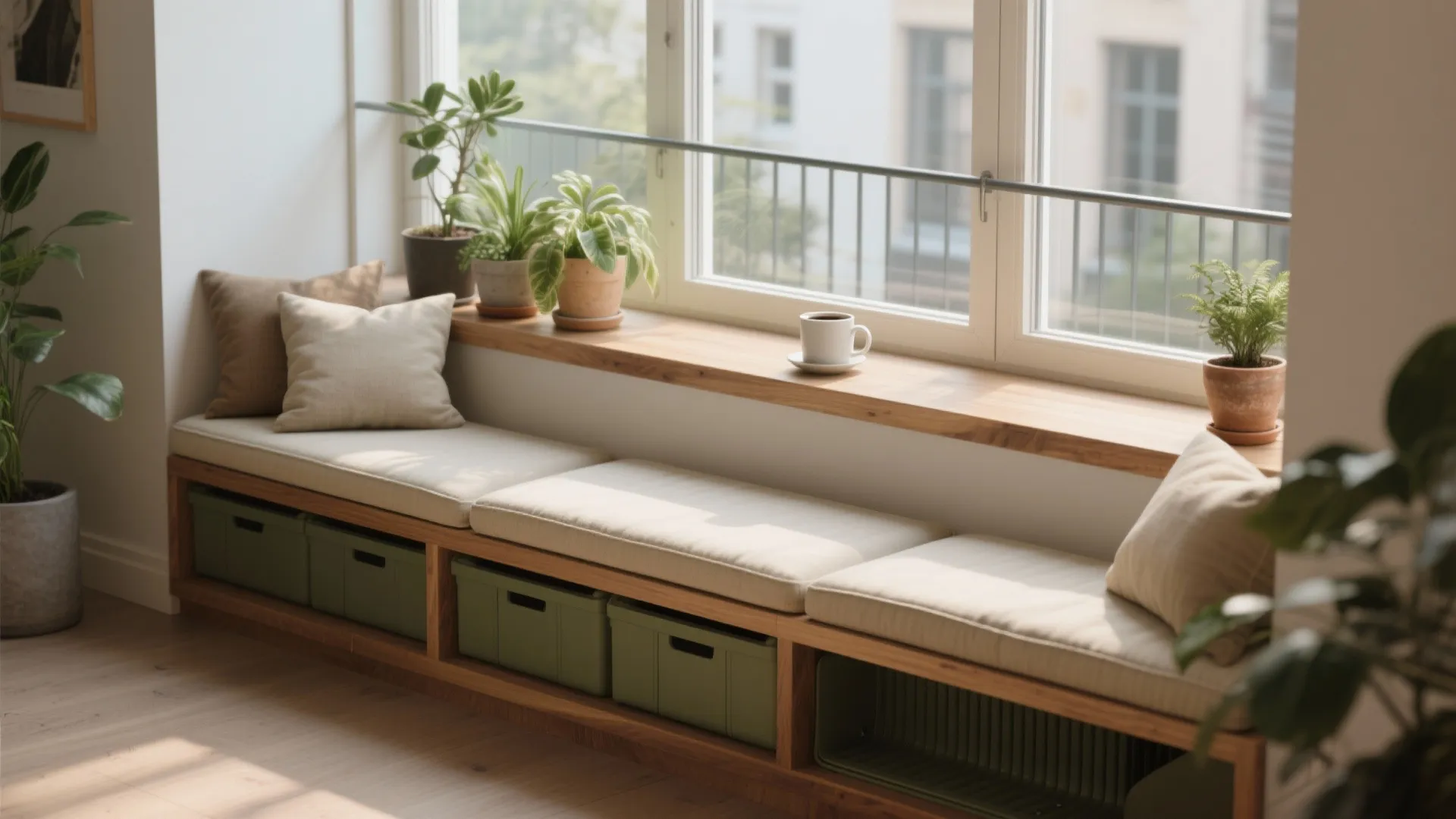 Idea 2: Deep sill seating with plant ledge