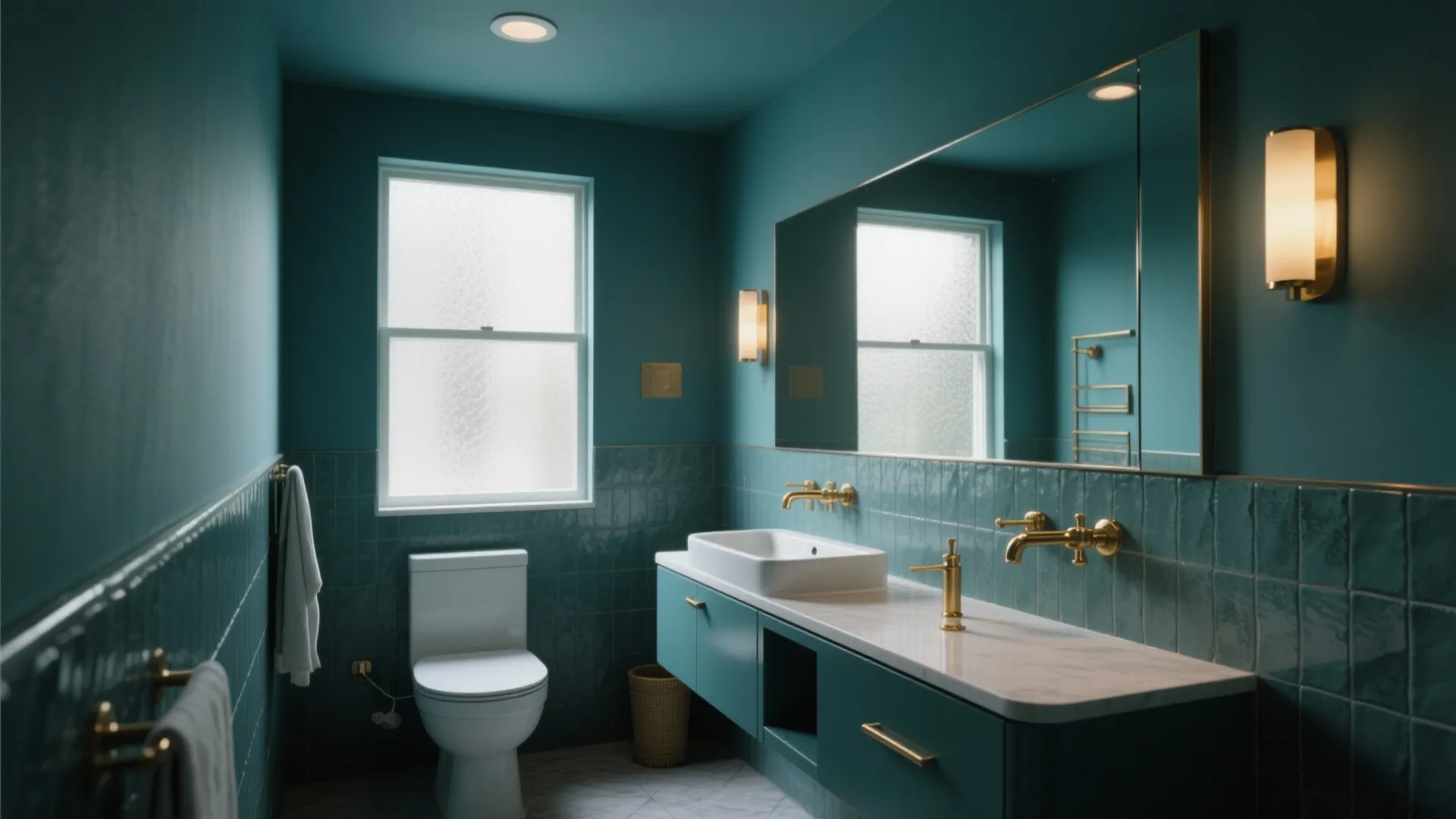 Small Space Boldness: Same Color Bathroom Walls & Ceiling: Why painting bathroom walls and ceiling the same color can make a tiny space feel cohesive and stylish