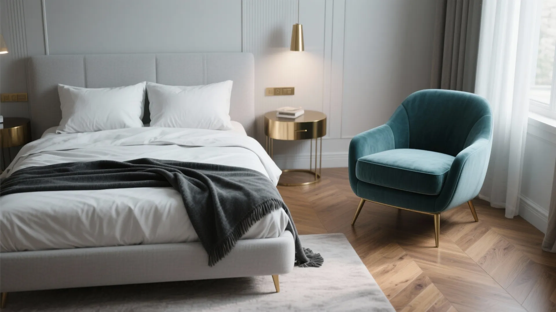 4. Accent Contrast: Pale Grey with Deep Tones