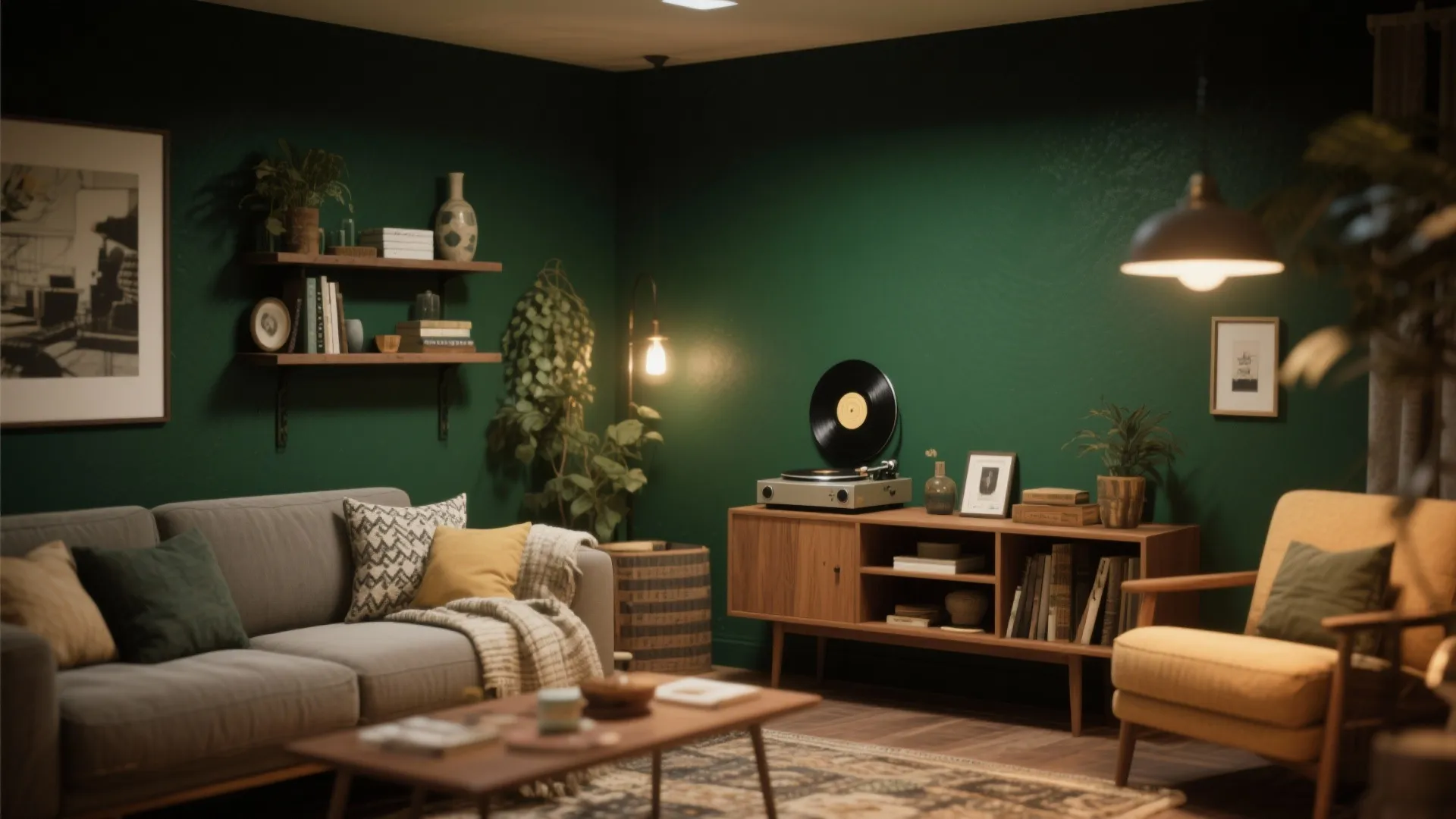 9. Accent wall with deep tones