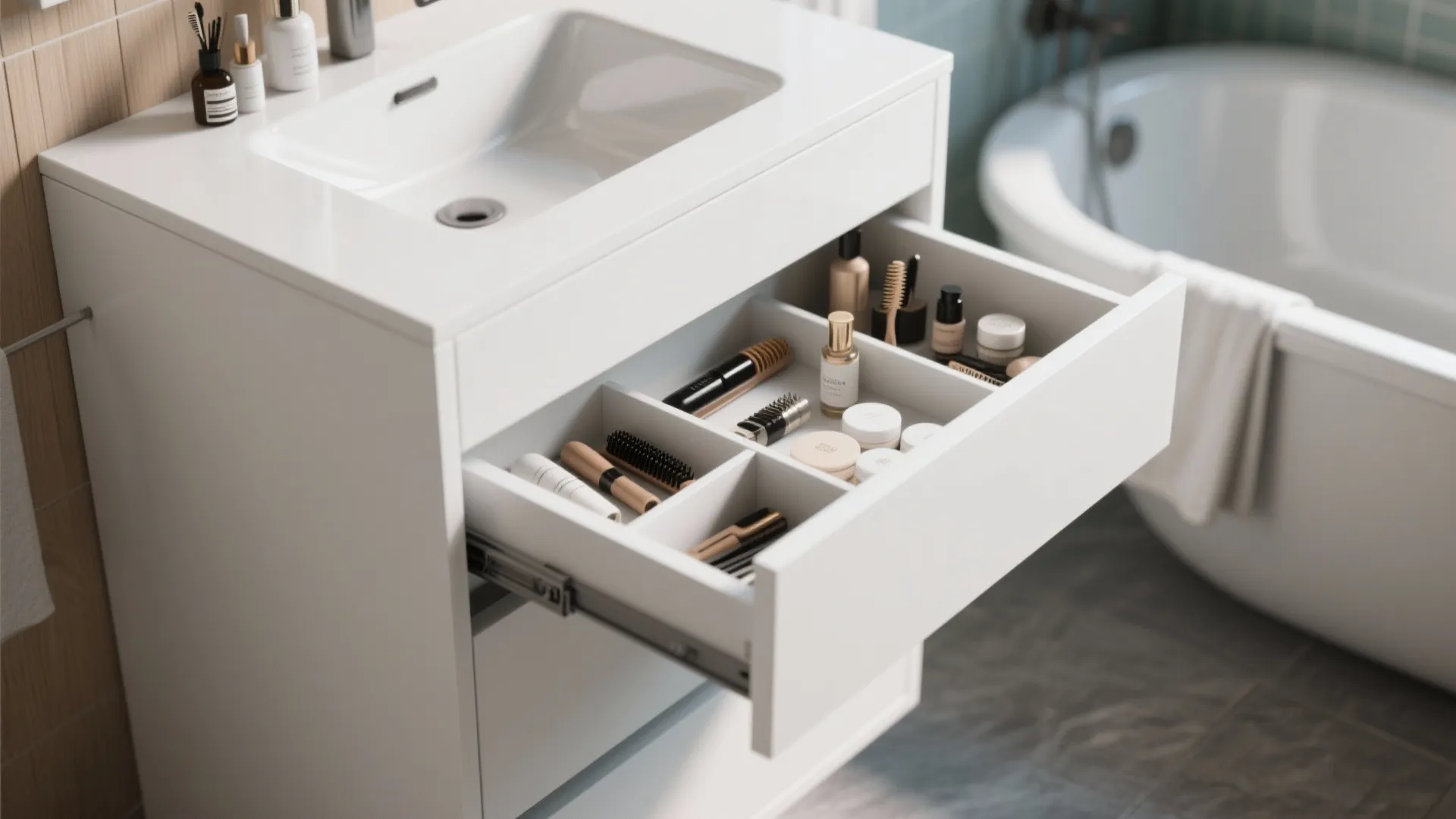 4. Narrow but Deep Vanity Drawers