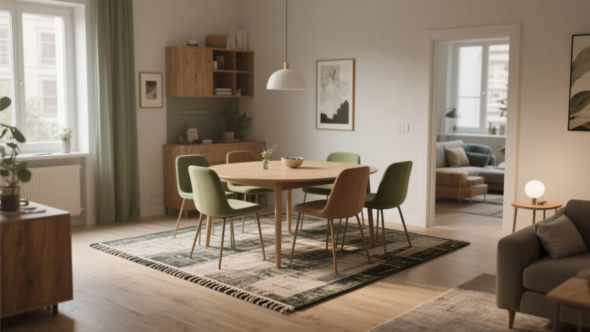 Define the Dining Zone with an 8 x 10 Rug