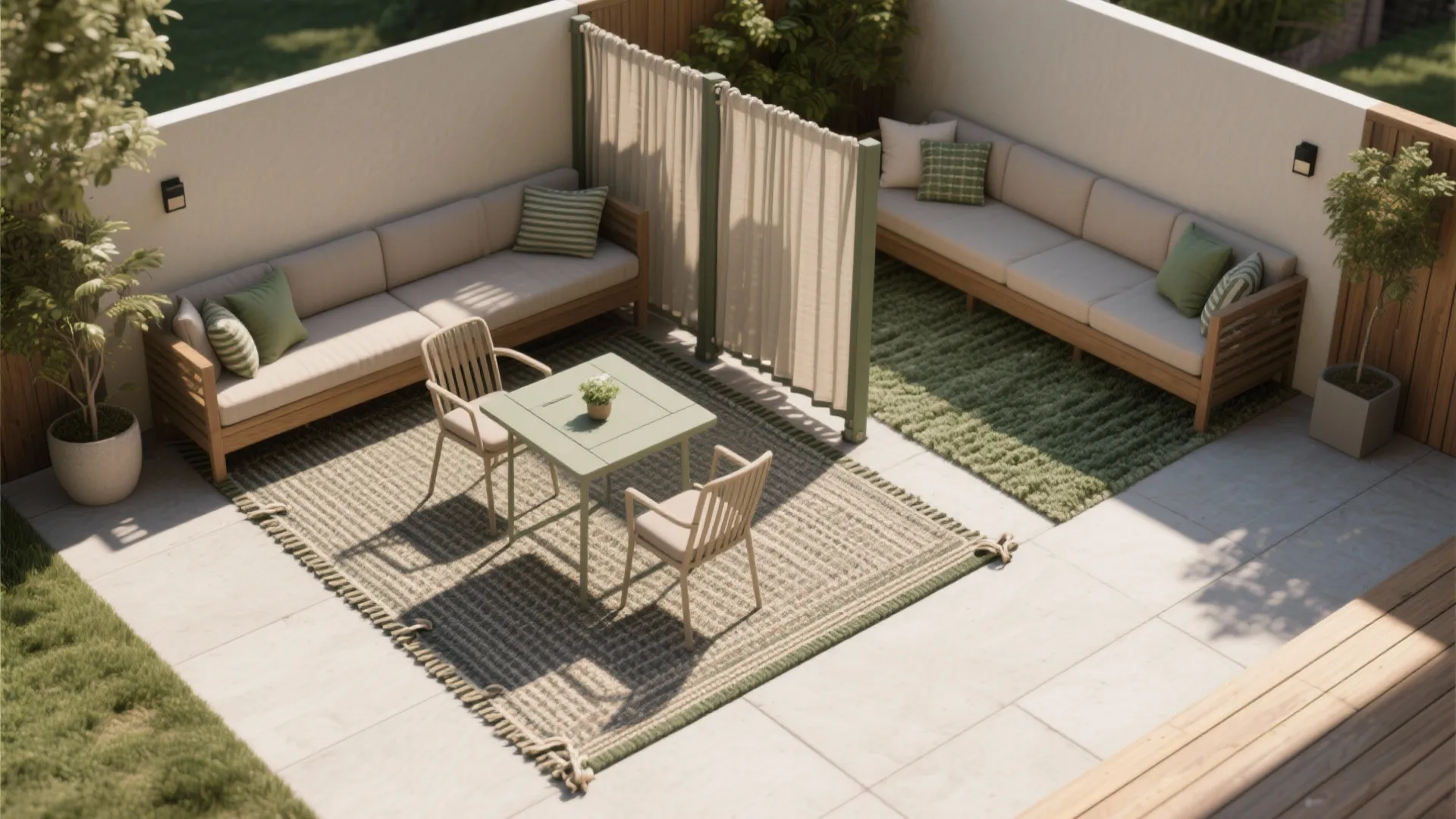 4. Define zones with rugs and screens