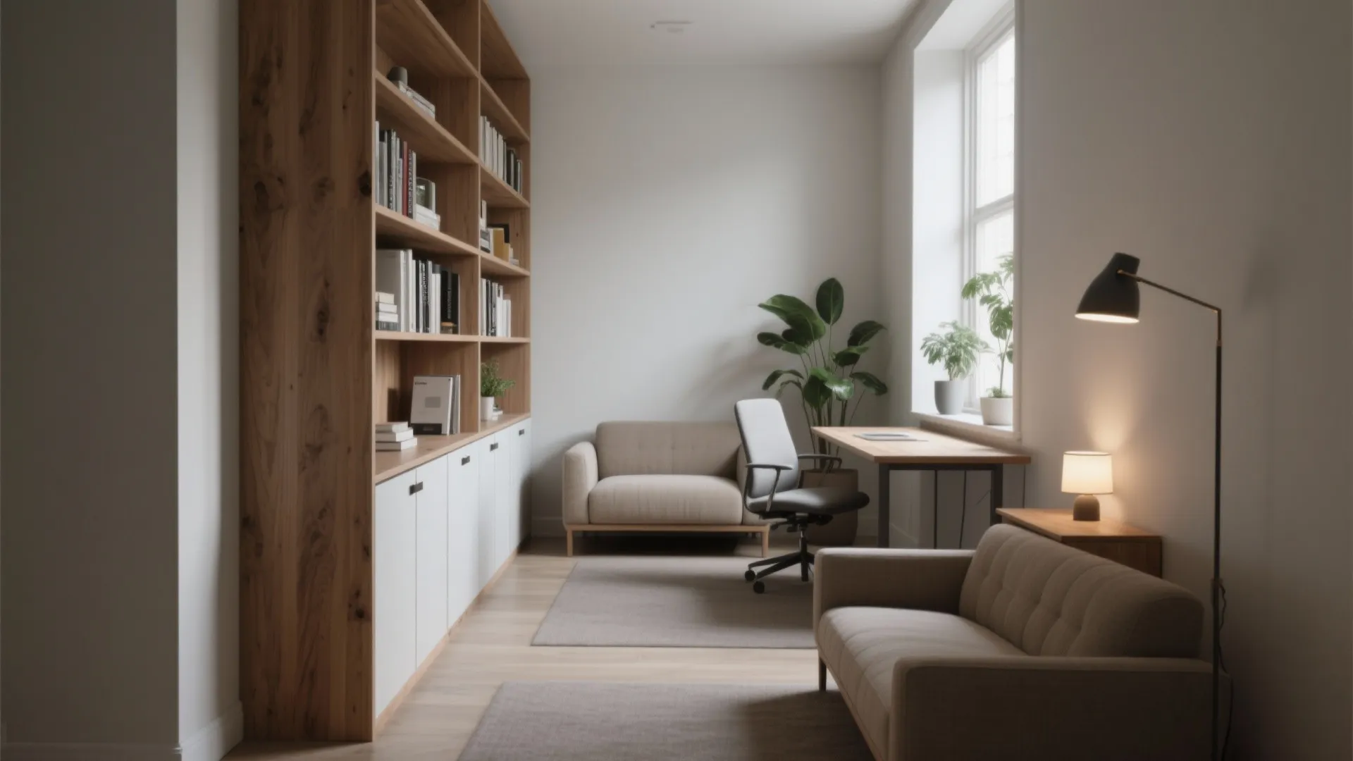 1. Define zones with simple furniture