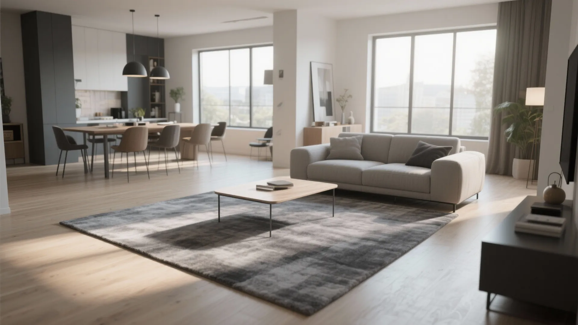 3. Define zones in open-plan spaces