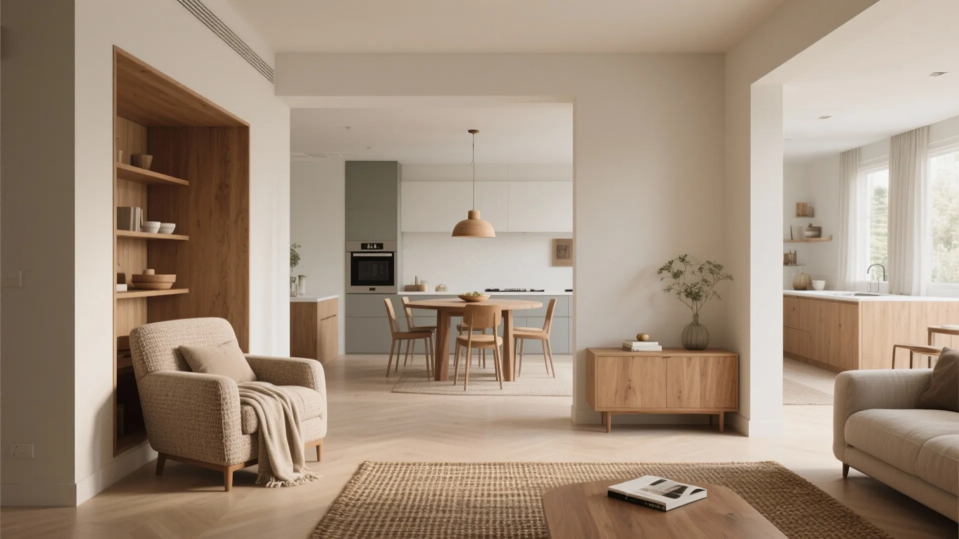 1. Open-plan day zone with defined pockets