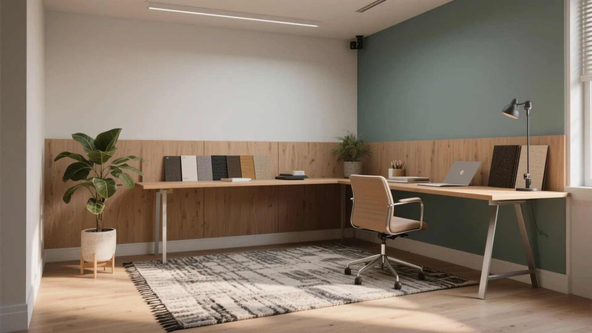 4. Defined zones with rugs and finishes