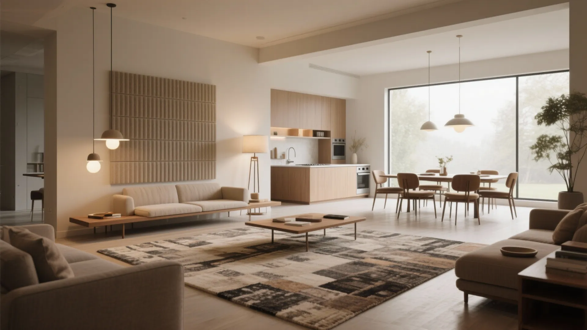 1. Open-concept living with defined zones