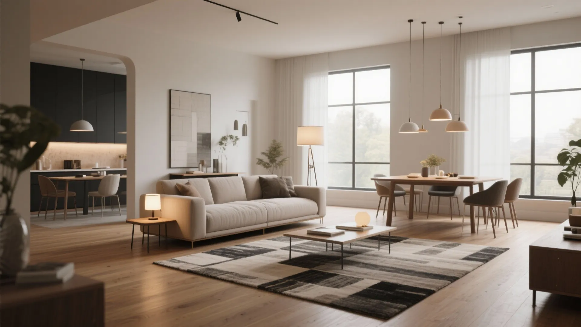 1. Open-plan living with defined zones