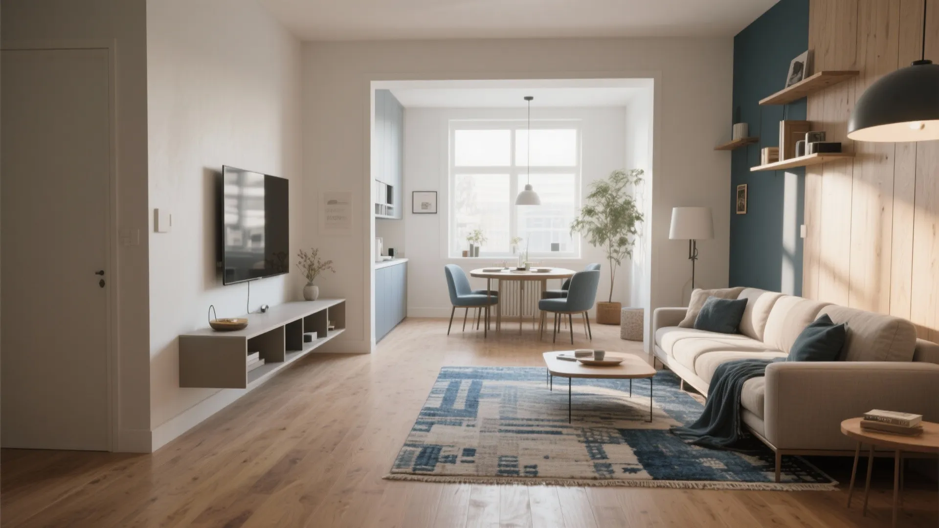 1. Open Studio Feel with Defined Zones