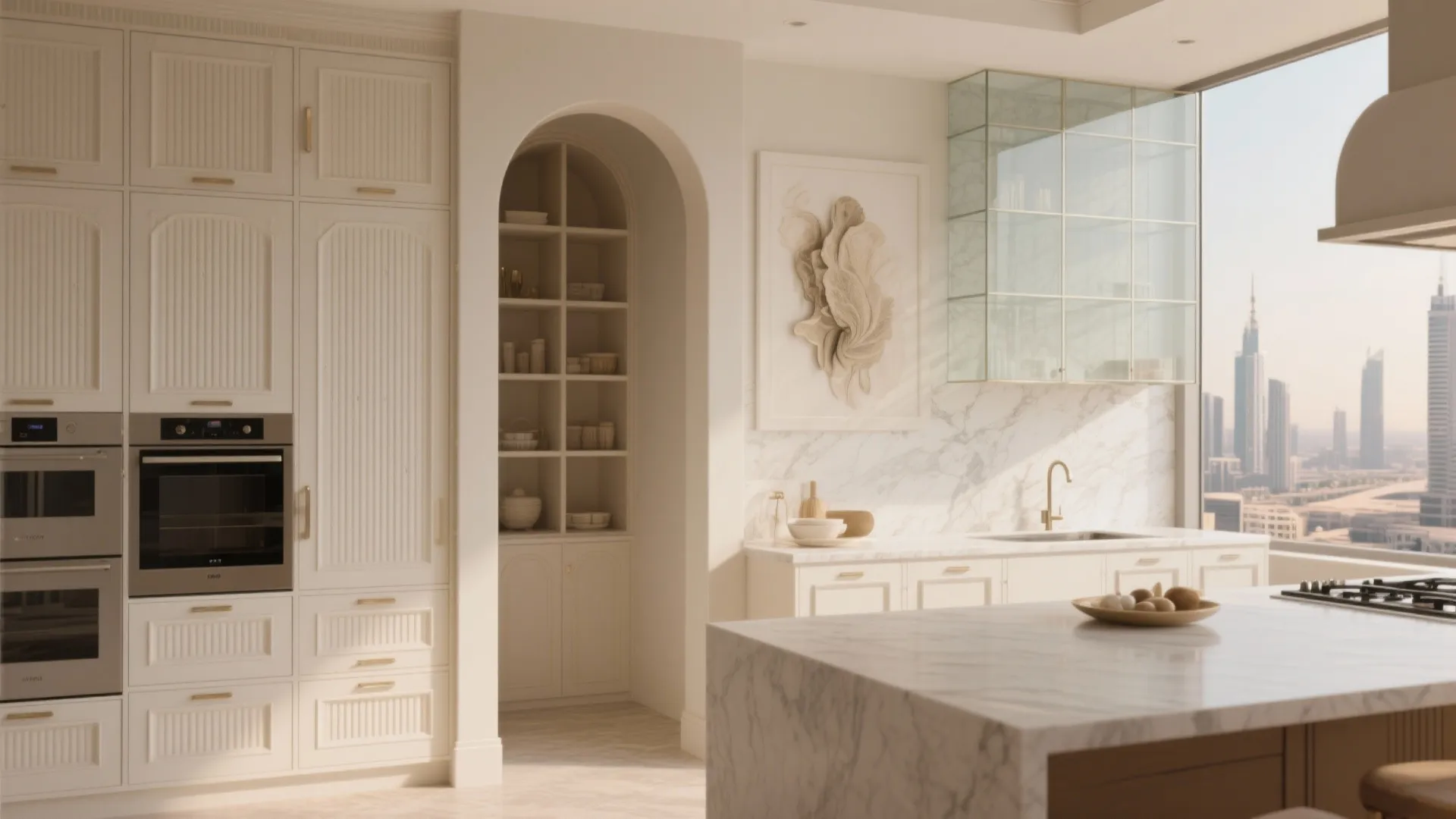 Desert-light hidden storage that looks like sculpture