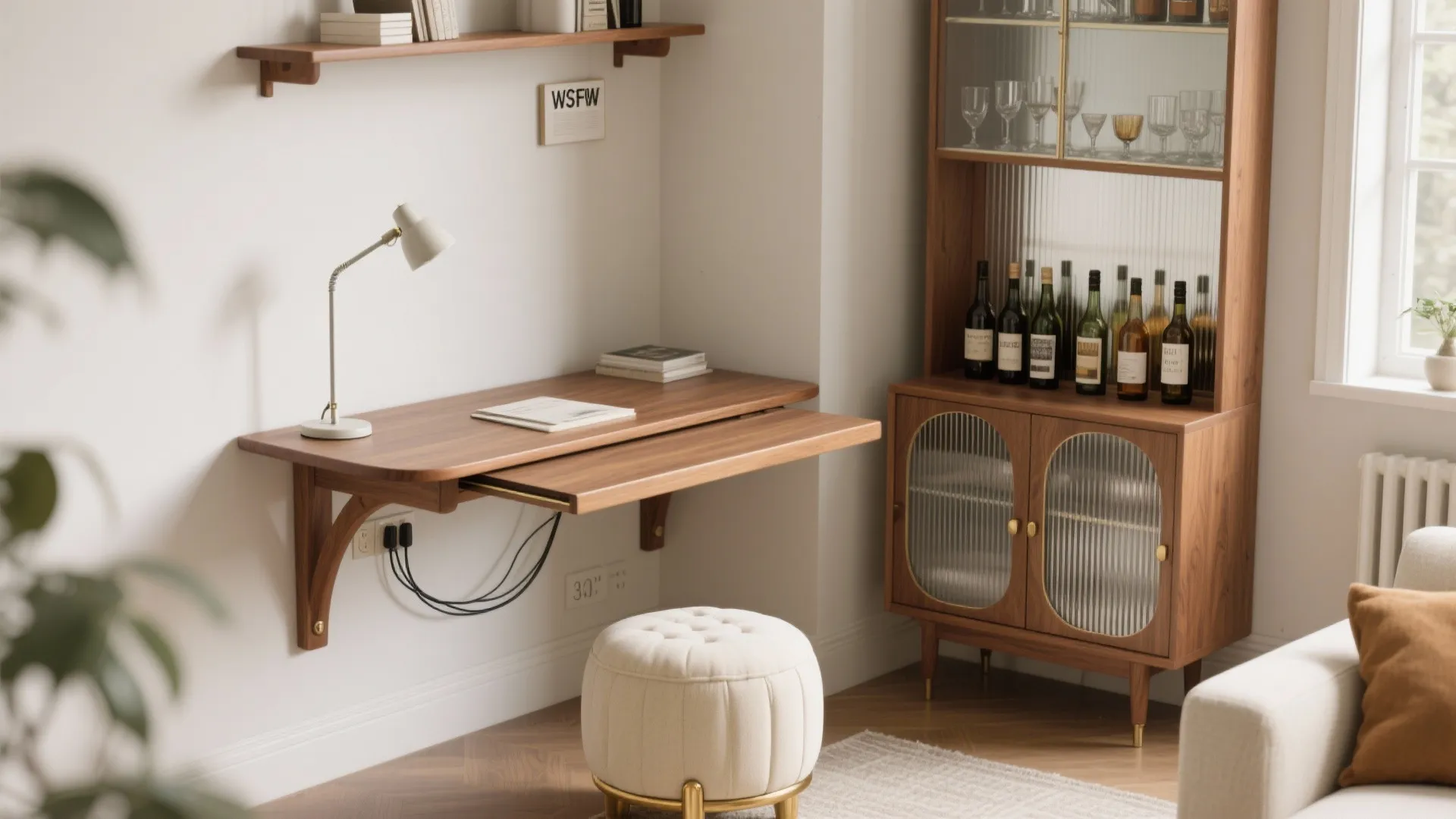 Compact corner desk or drinks cabinet