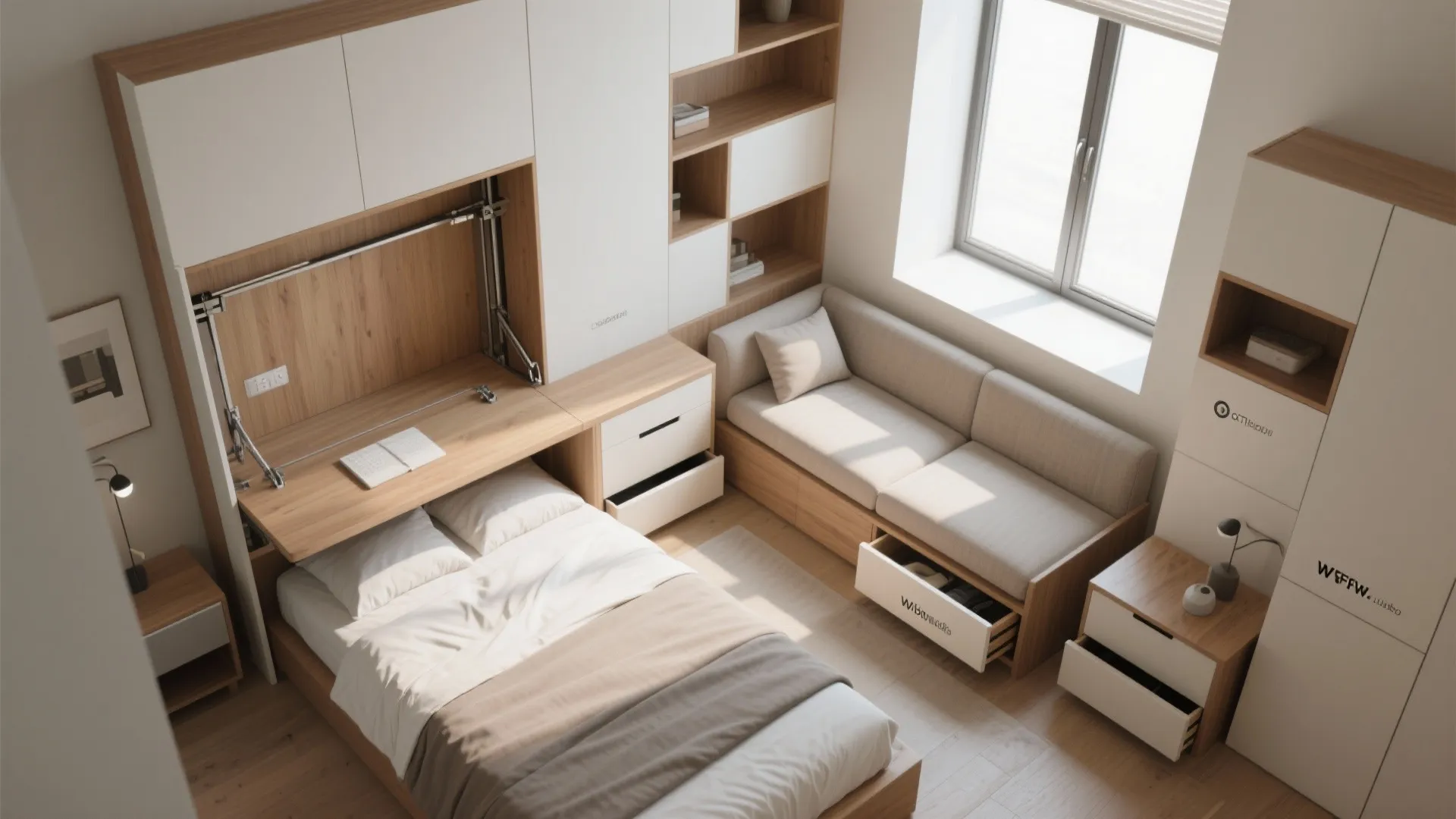 3. Multifunctional Furniture: Desk-Bed Hybrids