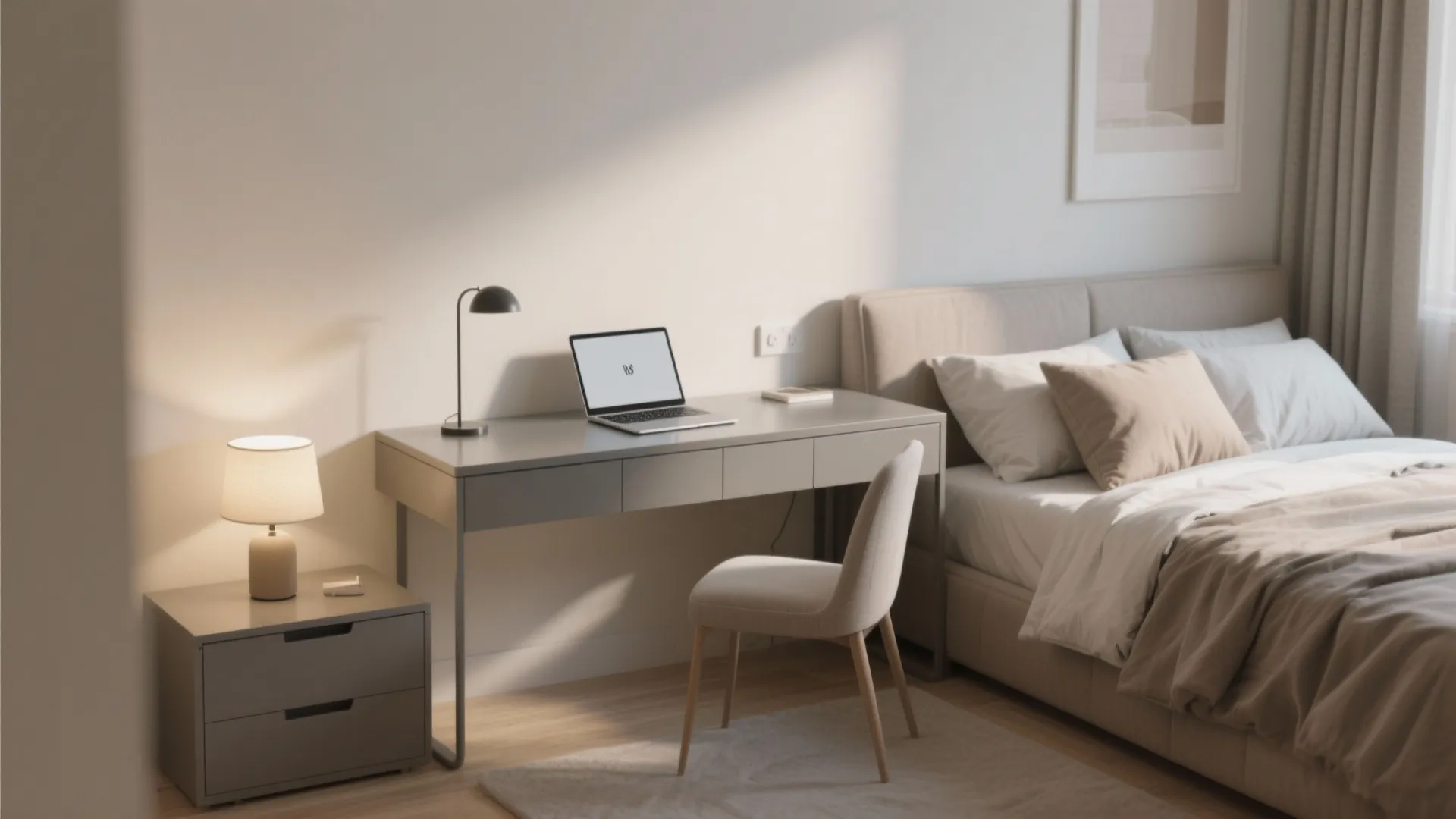 6. Desk as Bedside Table
